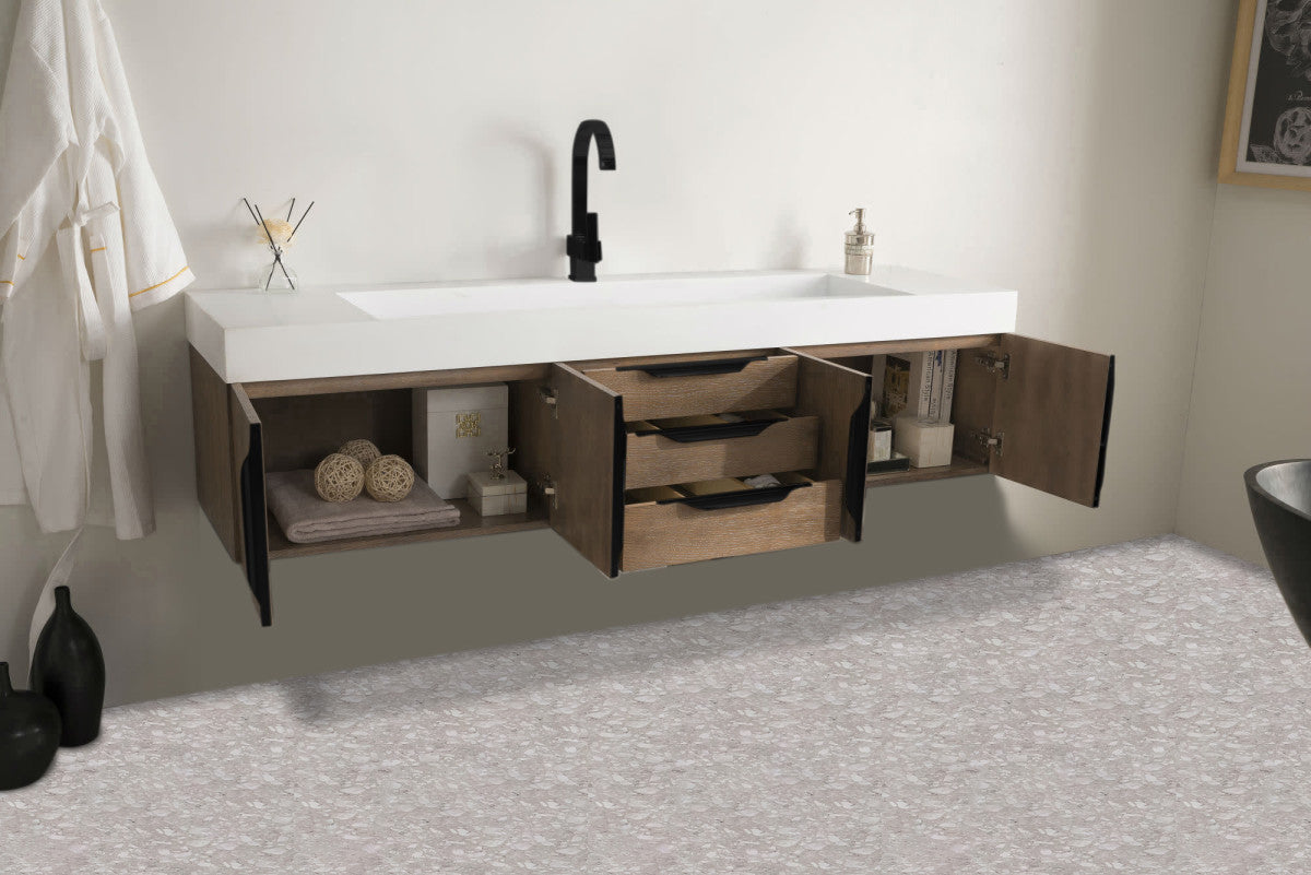 Columbia 72" Single Wall Mount Vanity Cabinet
