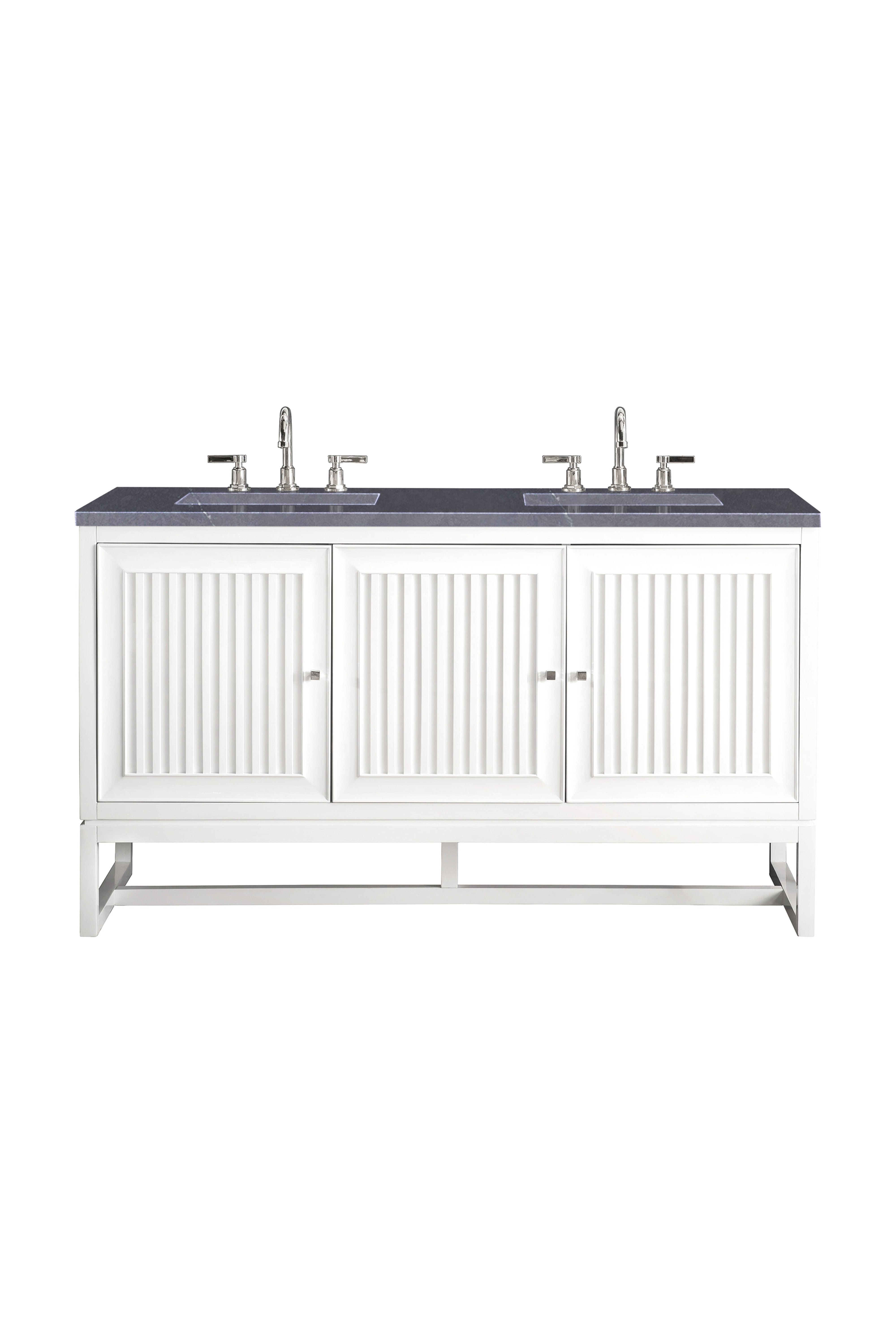 James Martin Athens 60" Double Vanity in Glossy White with 3cm Countertop