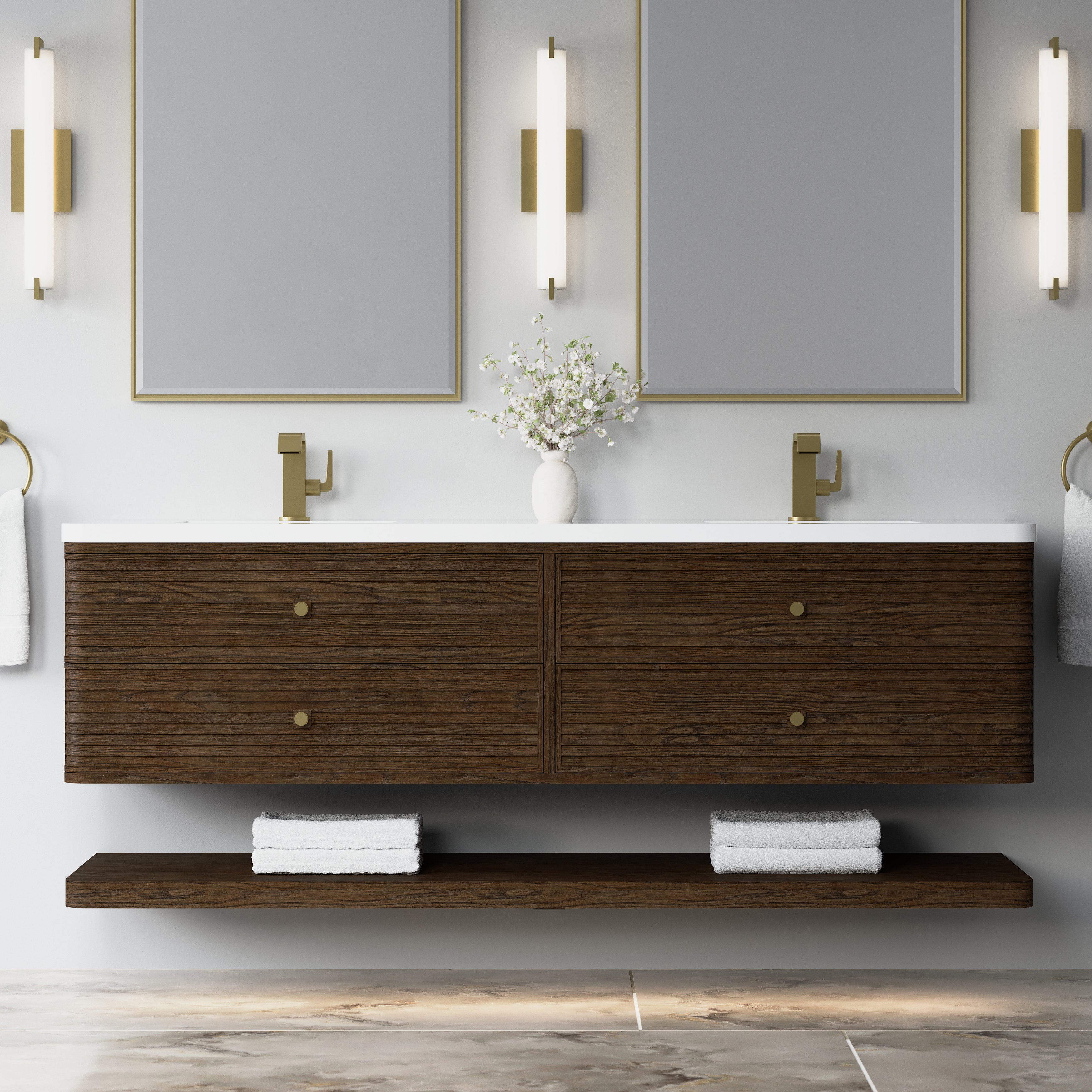 James Martin Allamari 72" Double Vanity in Sable with 3cm Countertop
