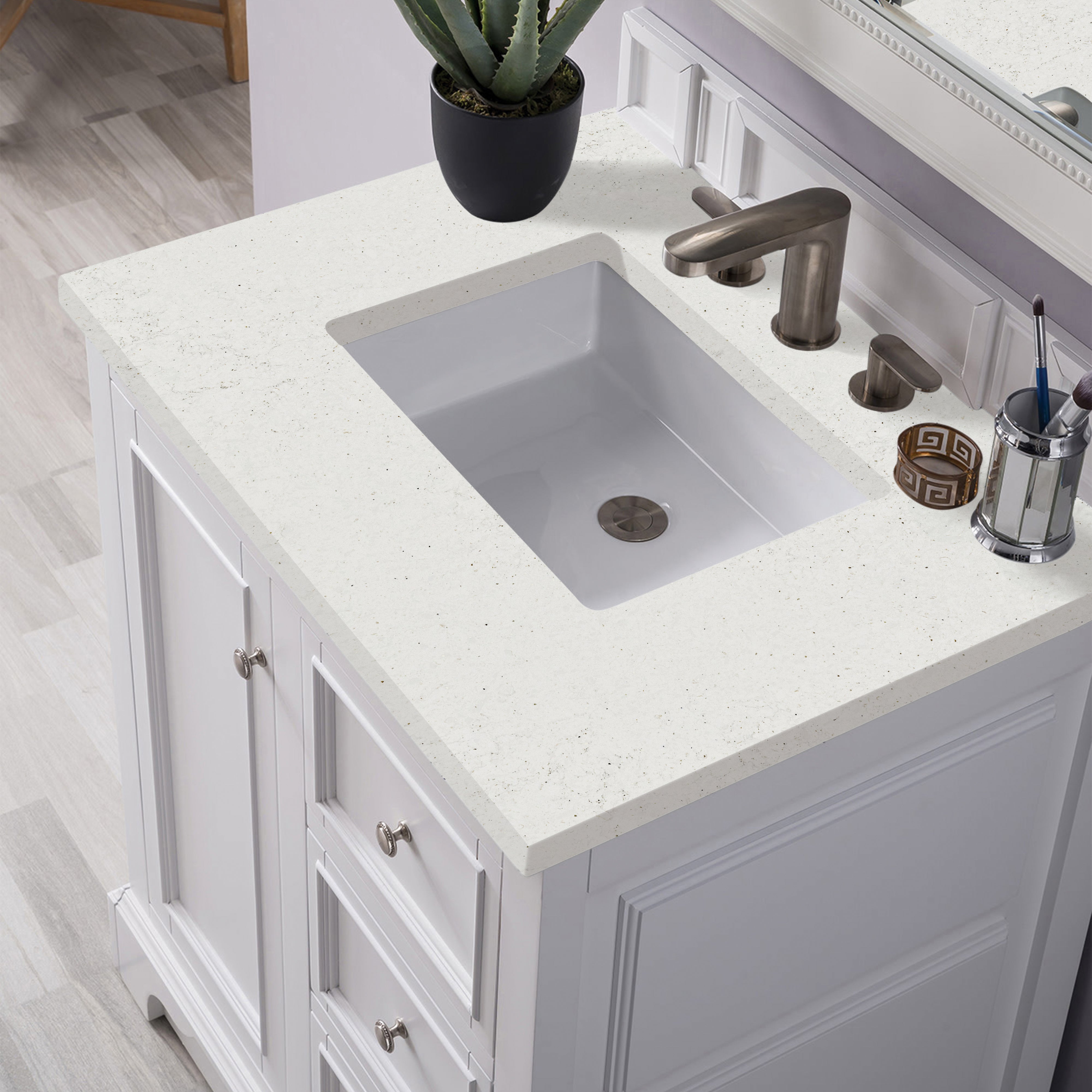 James Martin De Soto 30" Single Vanity in Bright White with 3cm Countertop