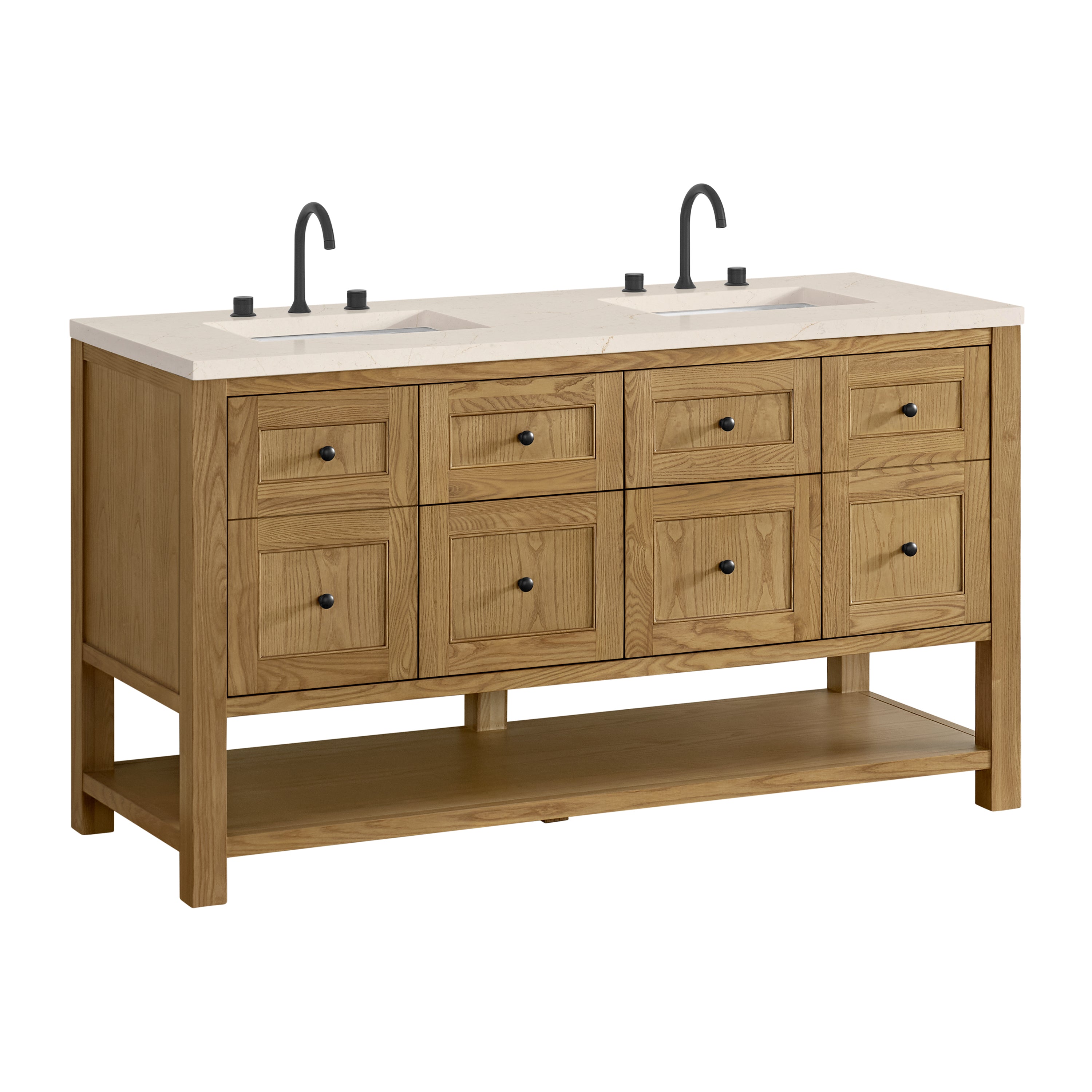 James Martin Breckenridge 60" Double Vanity in Light Natural Oak with 3cm Countertop