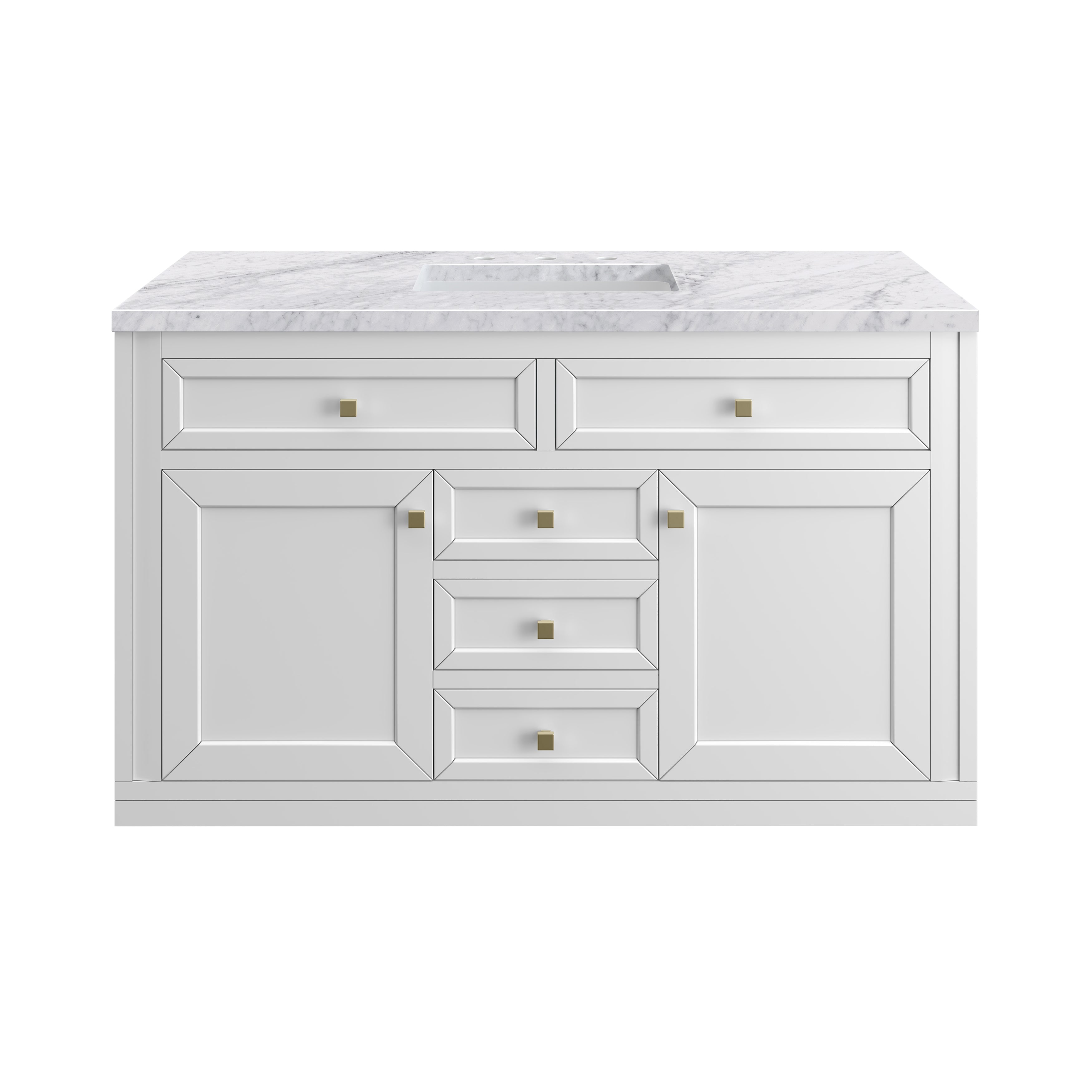 James Martin Chicago 48" Single Vanity in Glossy White with 3cm Countertop