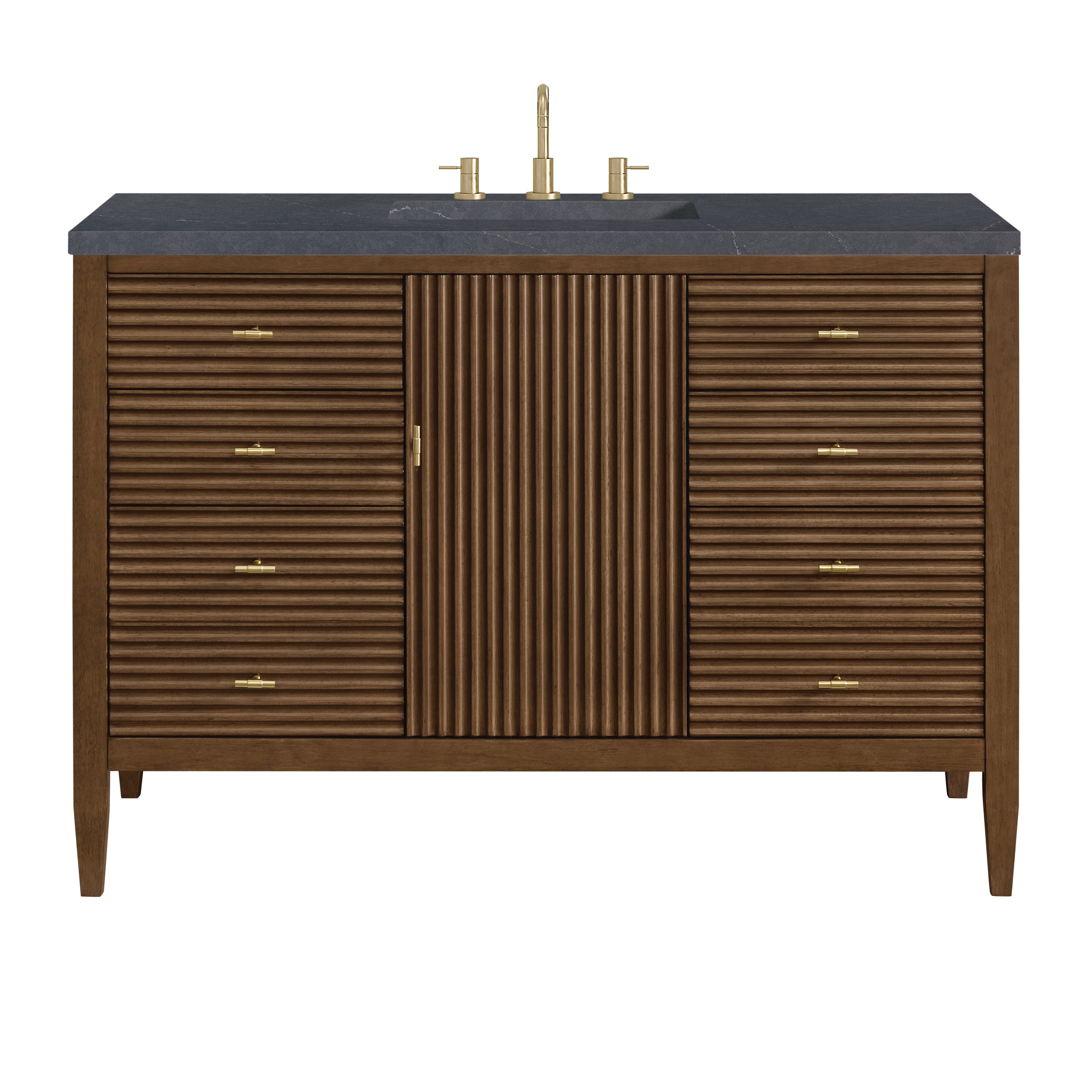 James Martin Myrrin 48" Single Vanity in Mid Century Walnut with 3cm Countertop