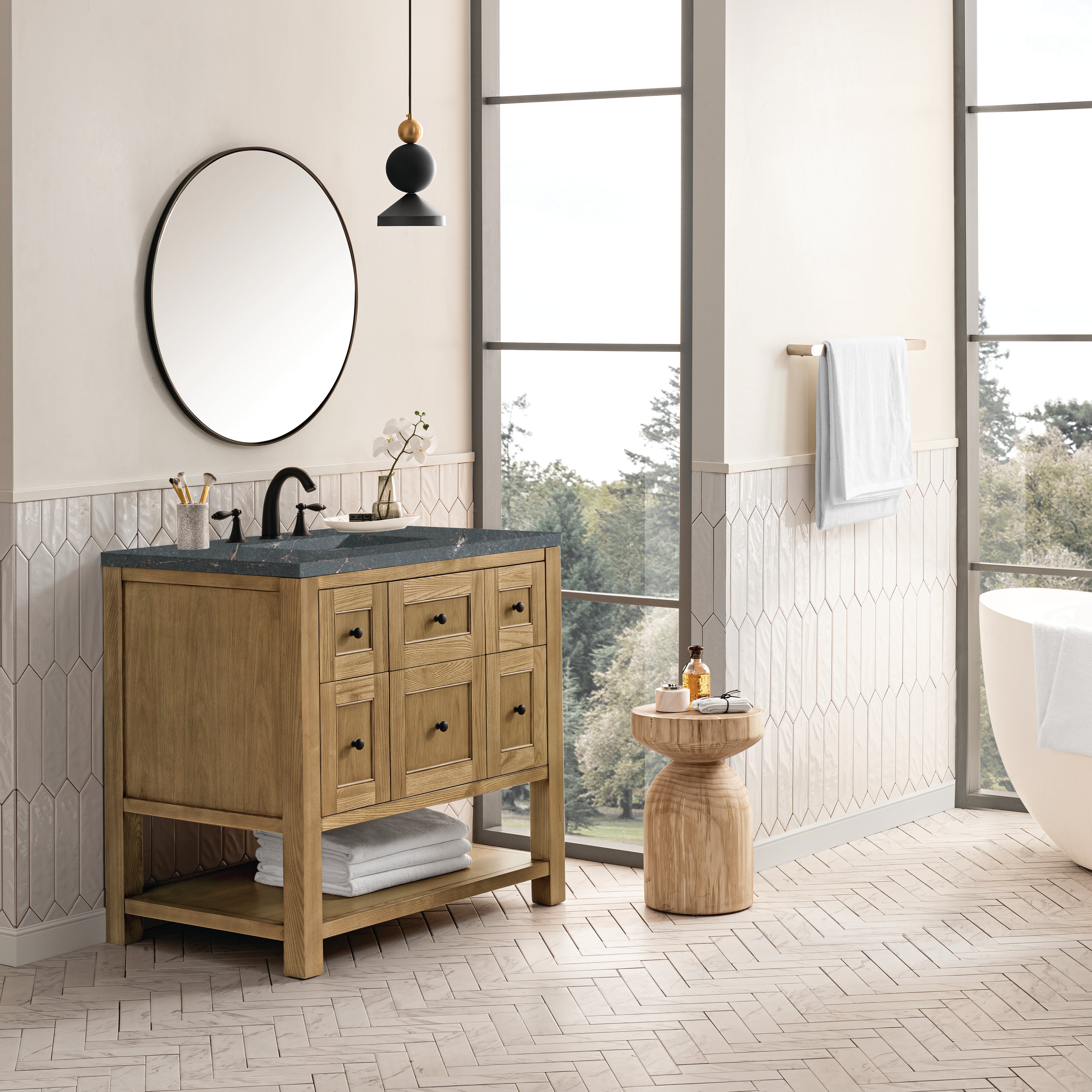 James Martin Breckenridge 36" Single Vanity in Light Natural Oak with 3cm Countertop