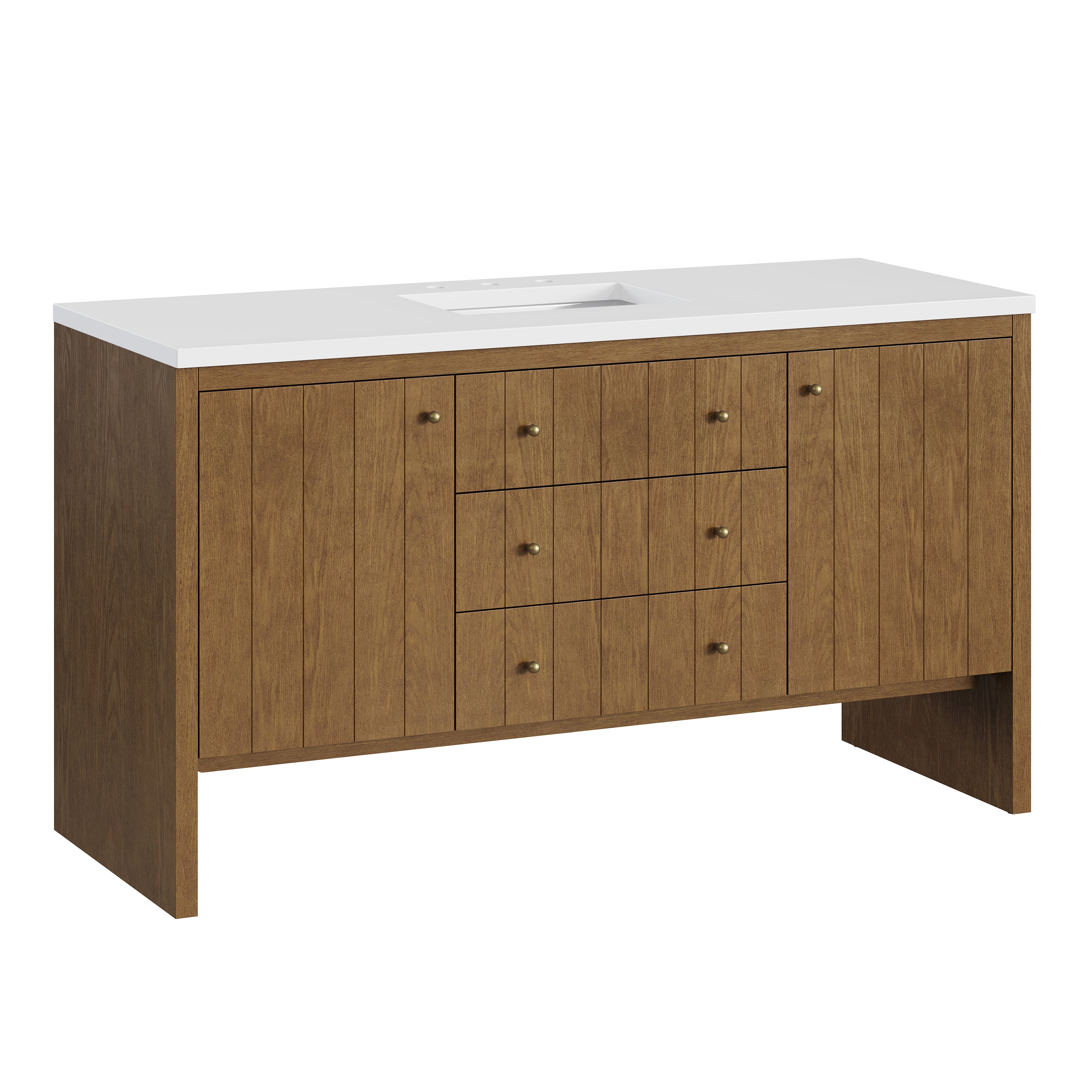 James Martin Hudson 60" Single Vanity in Honey Oak with 3cm Countertop