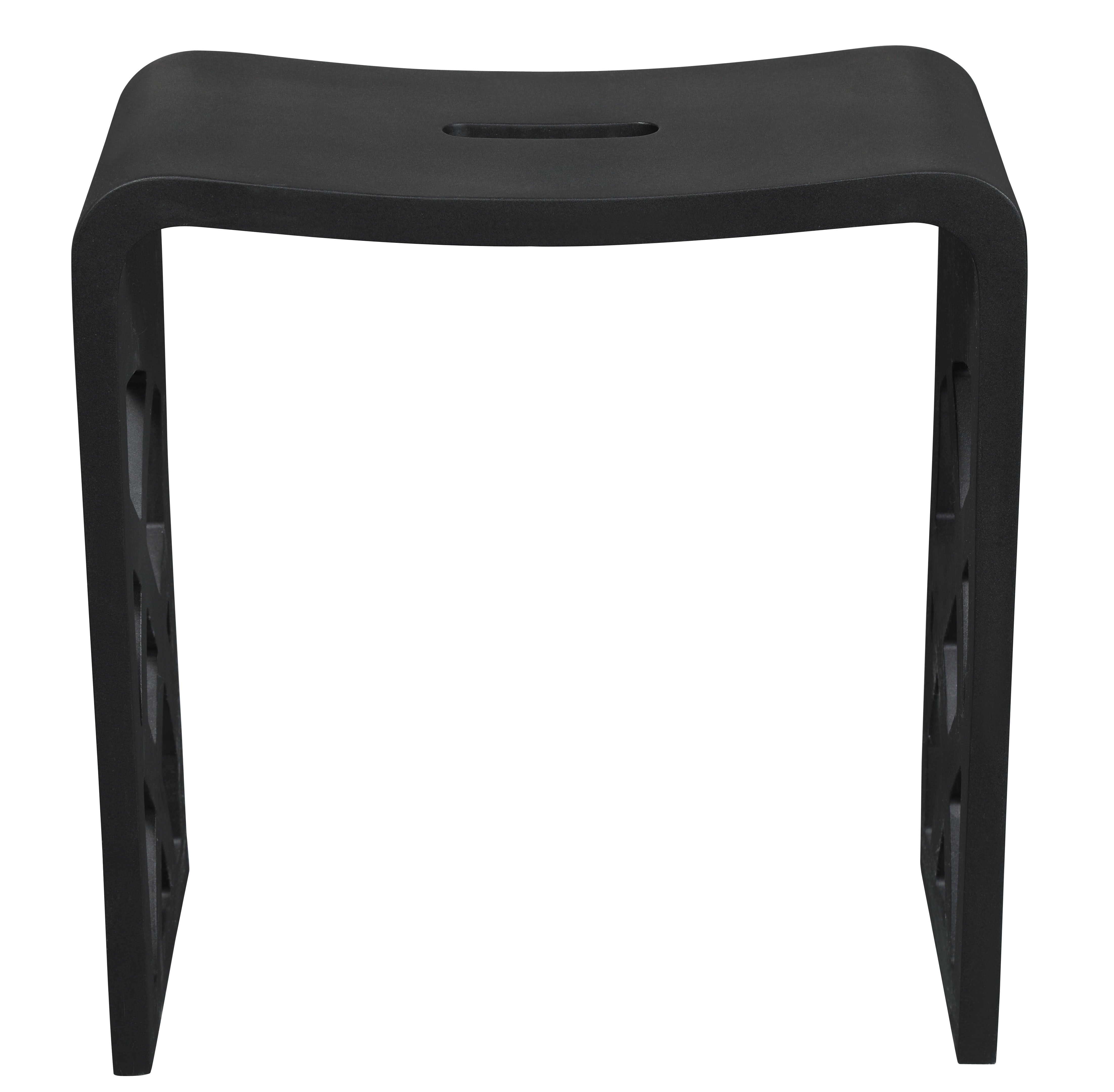 ALFI brand  ABST88BM Black Matte Solid Surface Resin Bathroom / Shower Stool