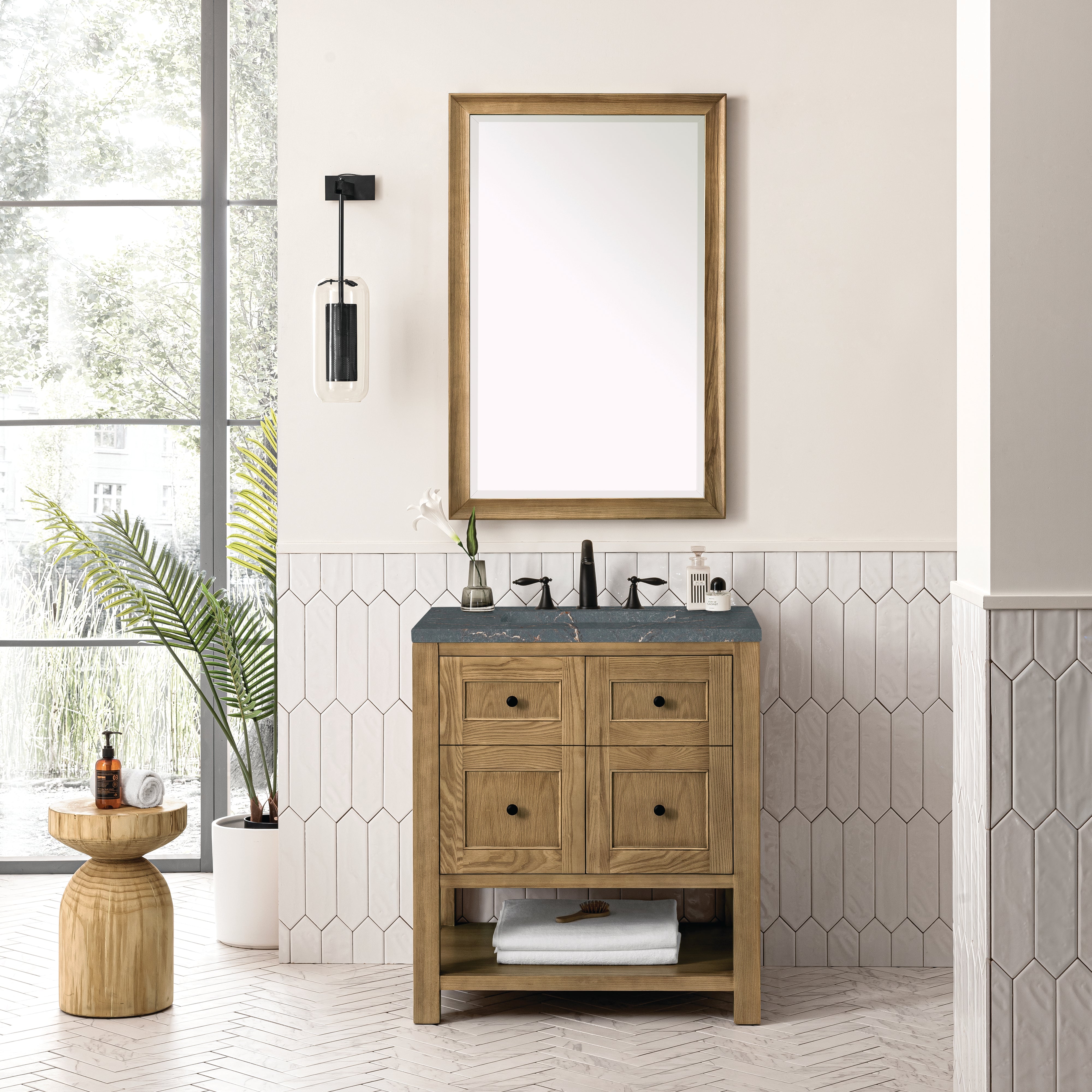 James Martin Breckenridge 30" Single Vanity in Light Natural Oak with 3cm Countertop