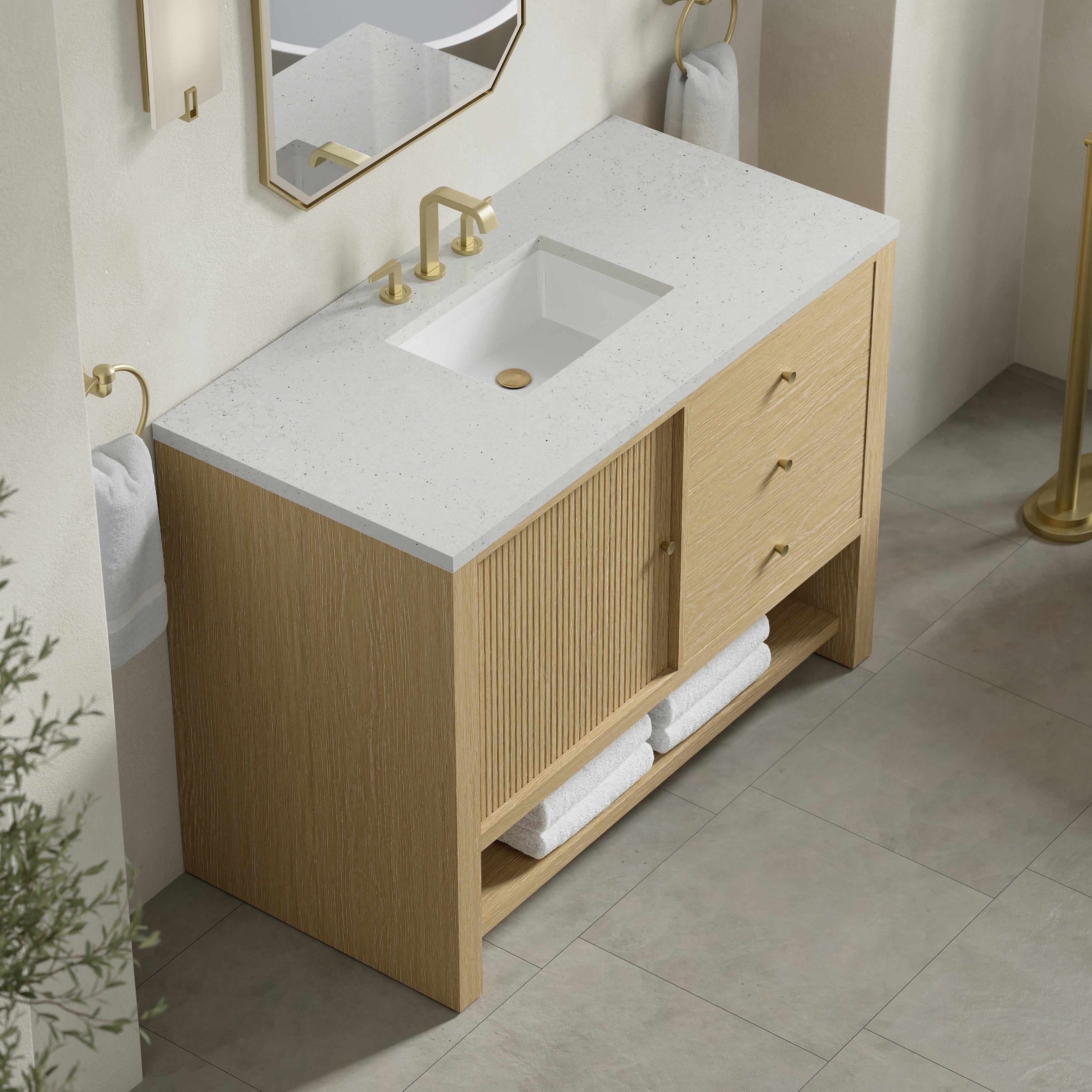 James Martin Marigot 48" Single Vanity in Sunwashed Oak with 3cm Countertop