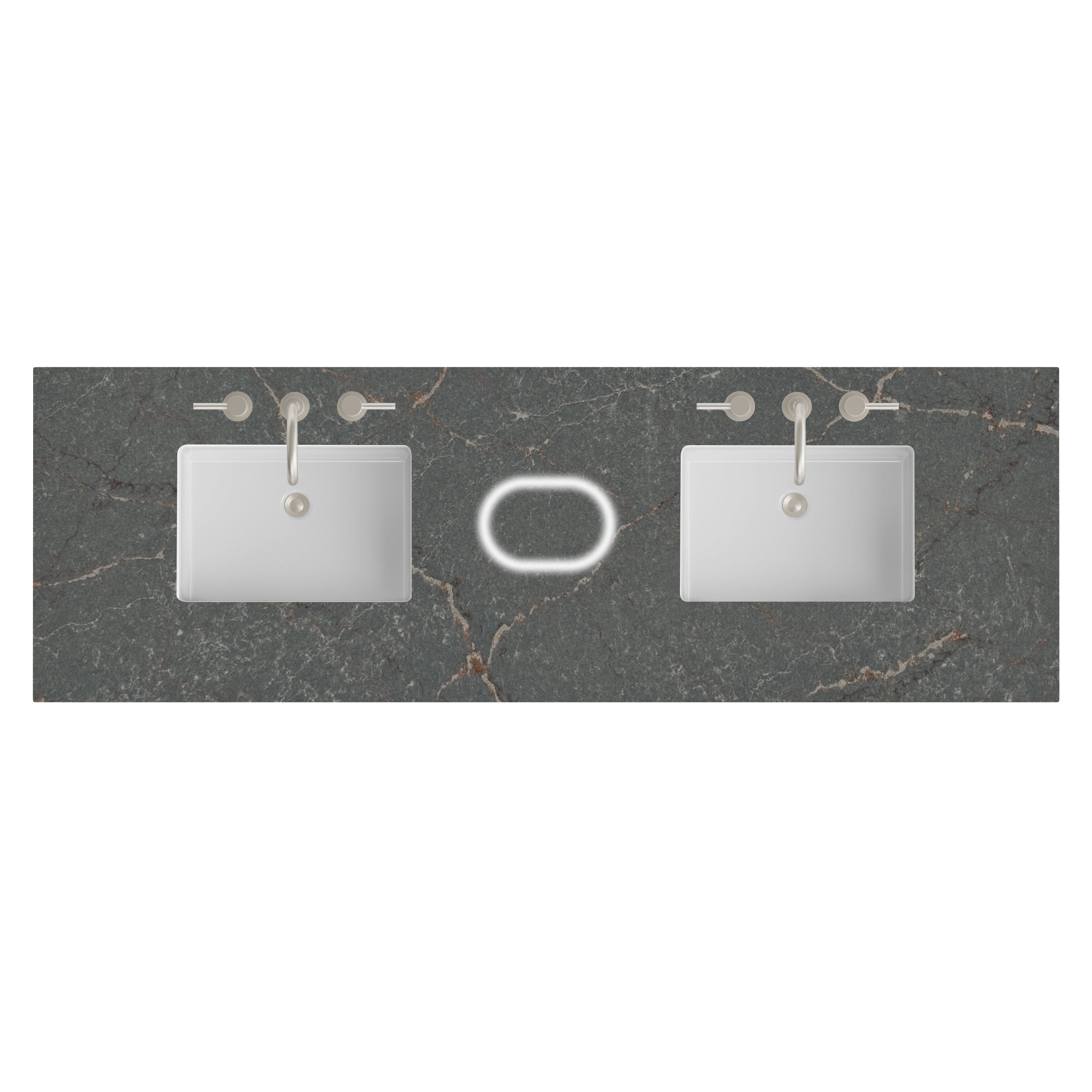 James Martin 72" Double Top with Sink & FreePower Wireless Charger, 3cm