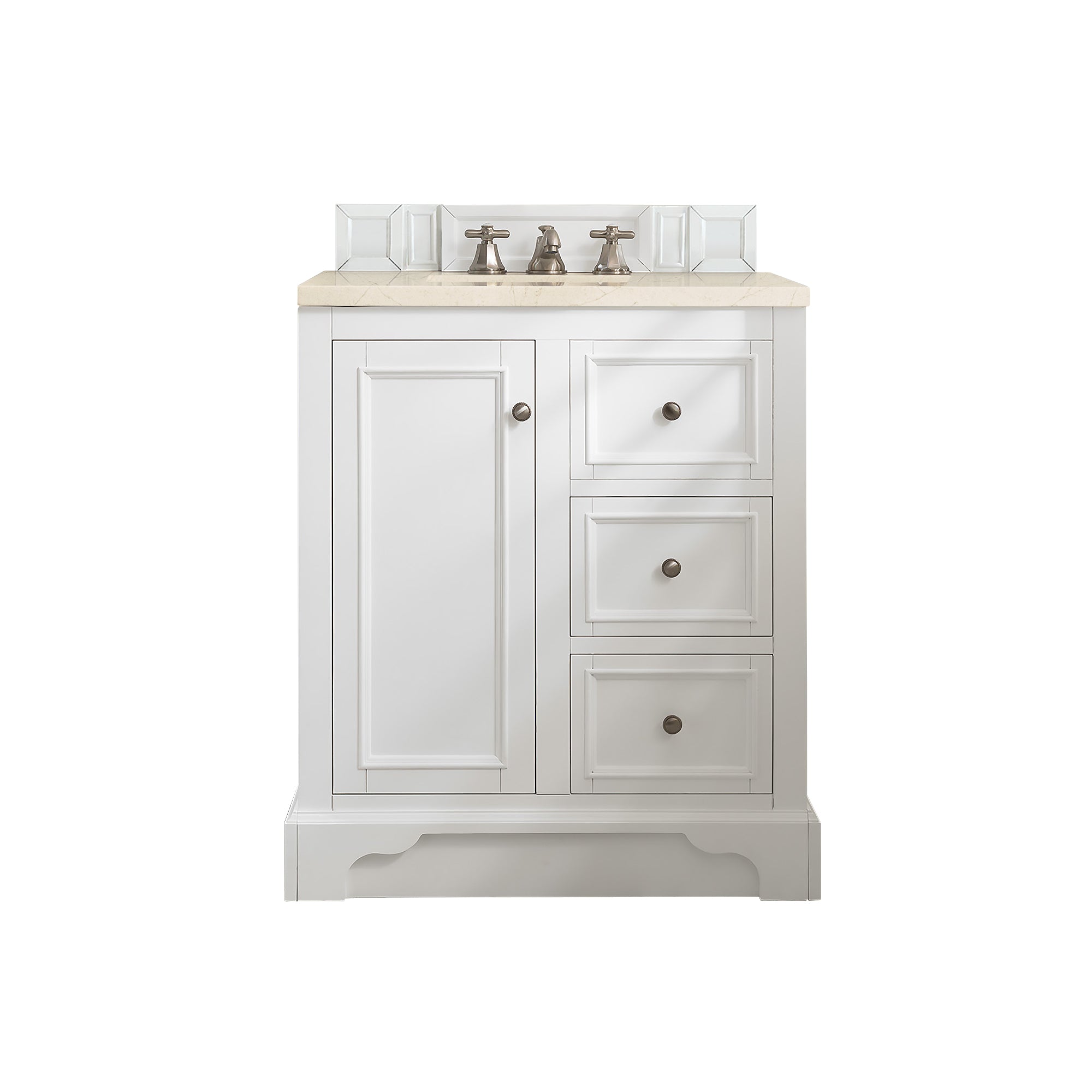James Martin De Soto 30" Single Vanity in Bright White with 3cm Countertop