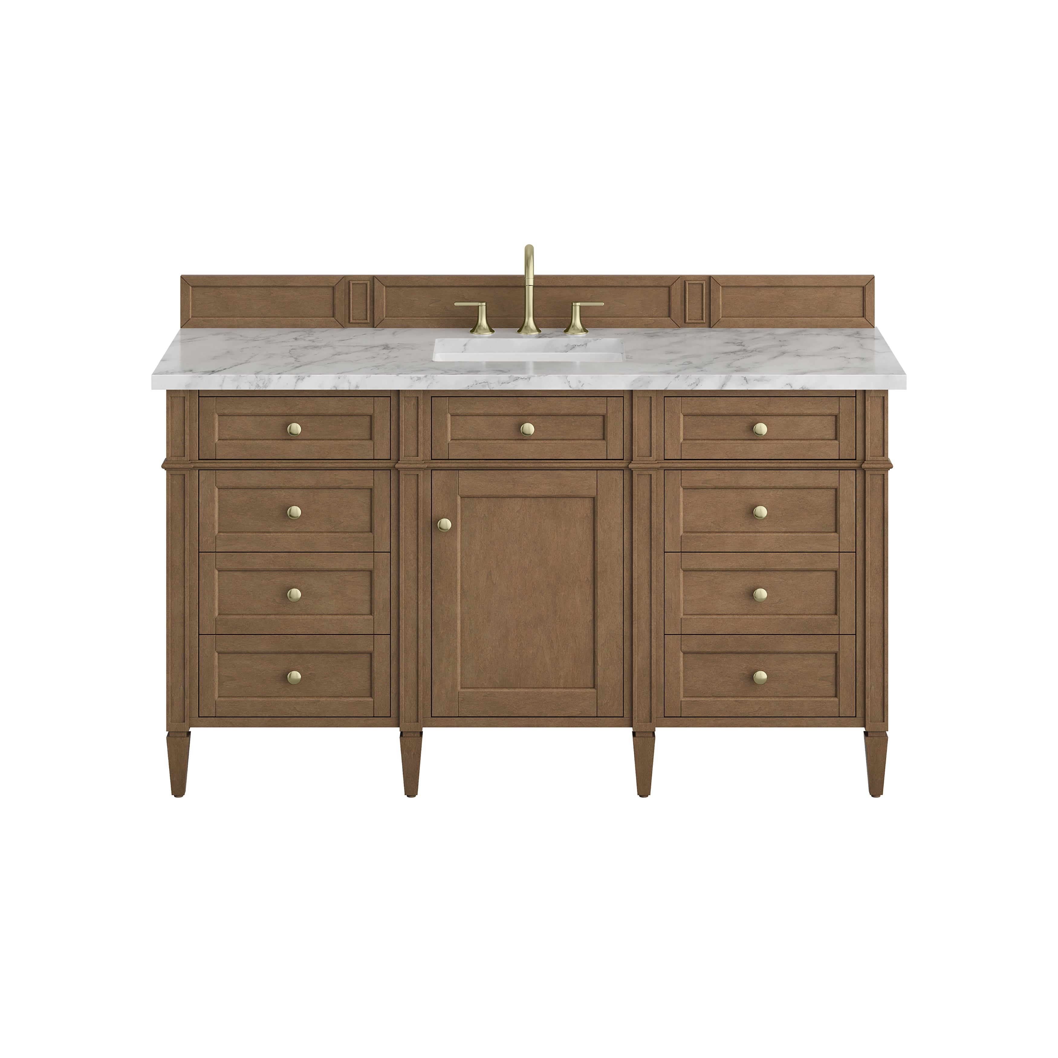 James Martin Brittany 60" Single Vanity in Pecan with 3cm Countertop