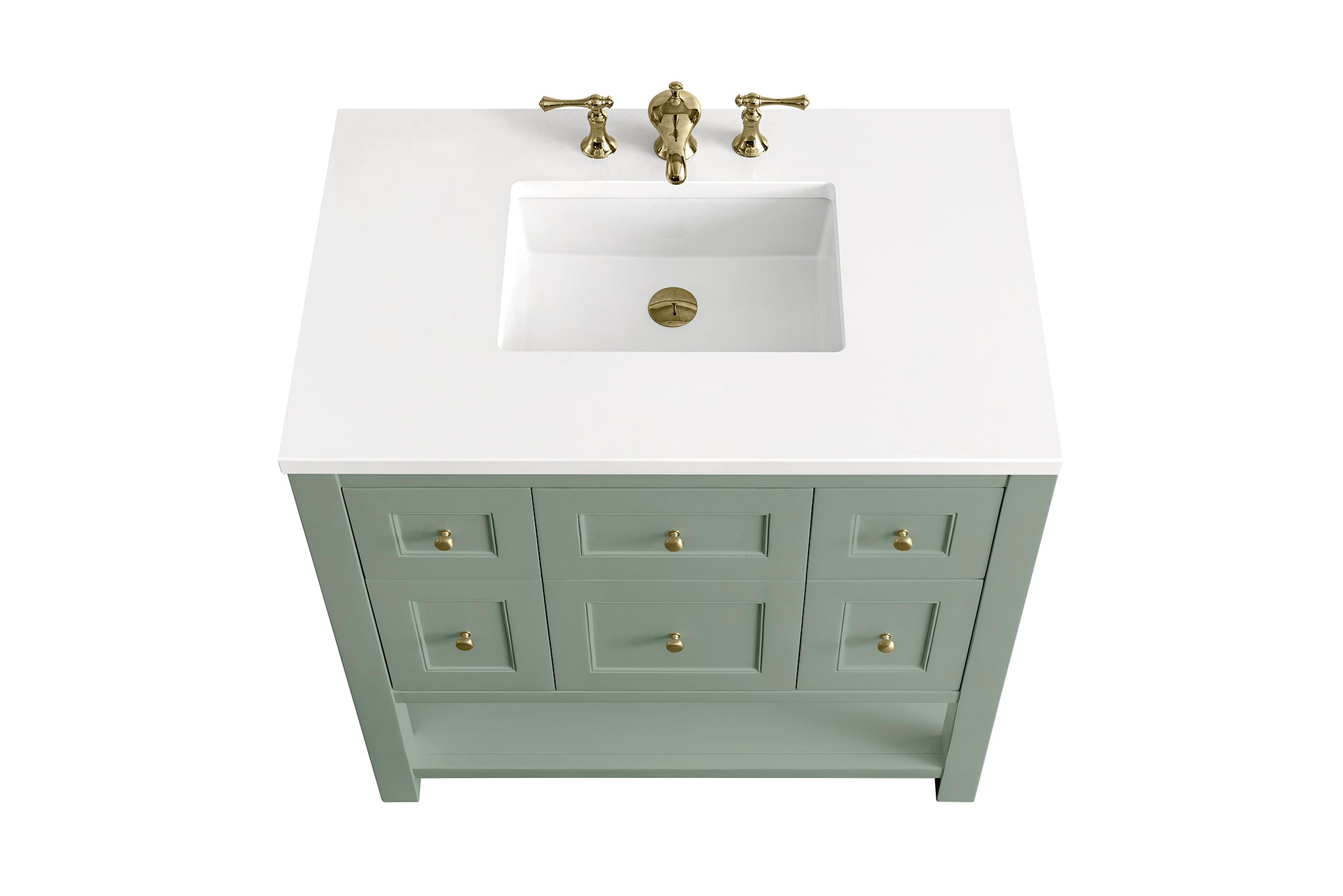 James Martin Breckenridge 36" Single Vanity in Smokey Celadon with 3cm Countertop