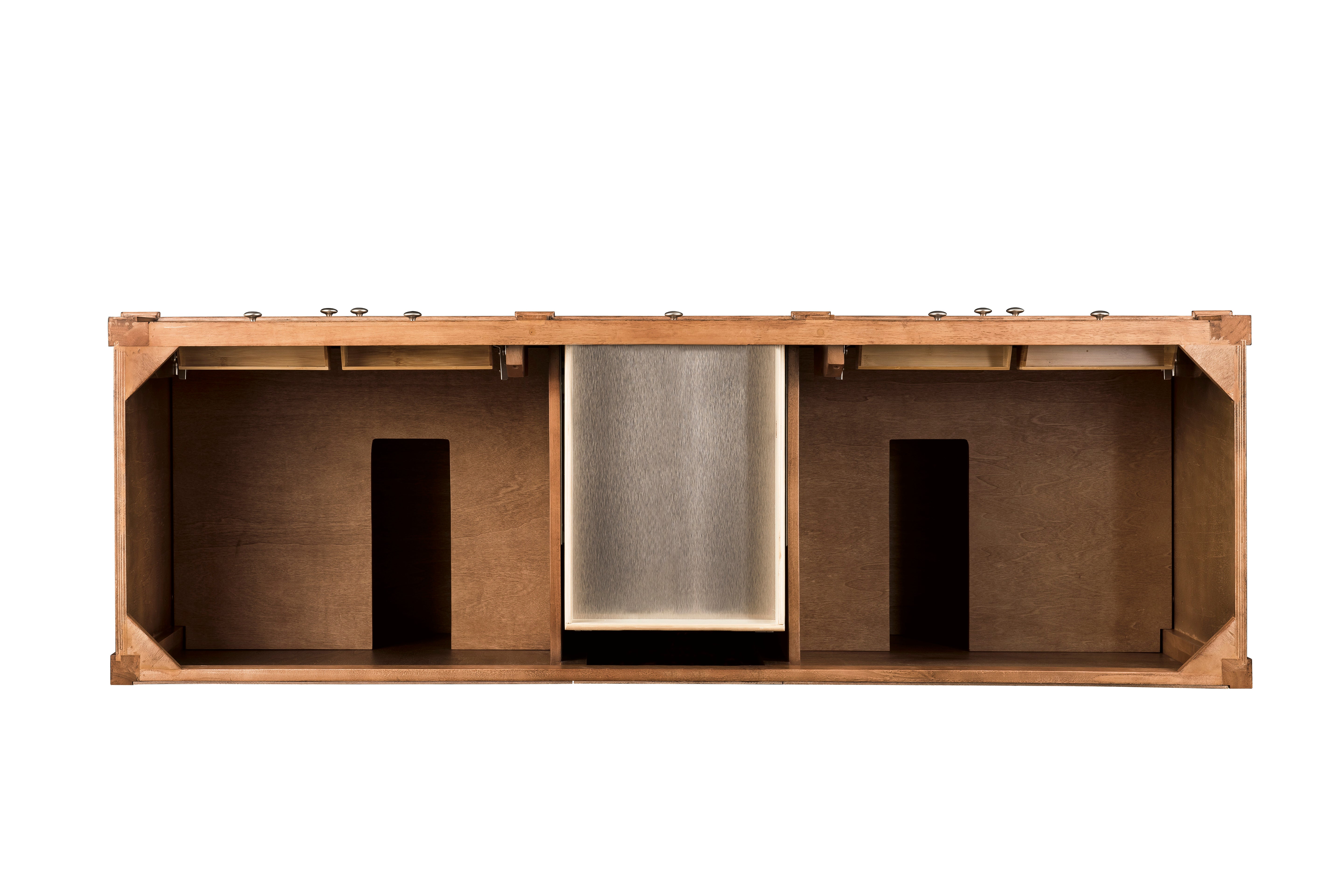James Martin Brittany 72" Double Vanity in Saddle Brown with 3cm Countertop and FreePower Wireless Charger