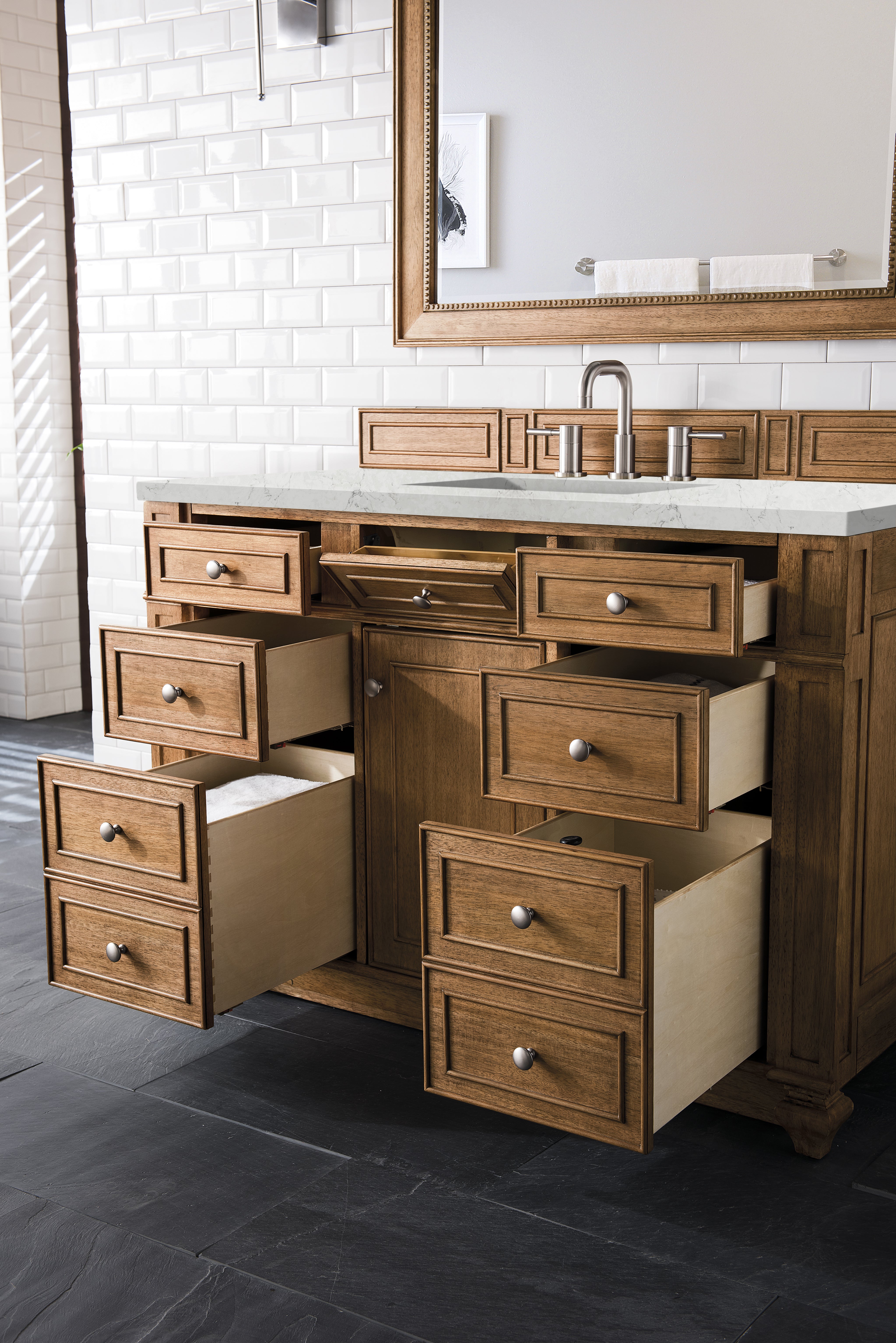 James Martin Bristol 48" Single Vanity in Saddle Brown with 3cm Countertop