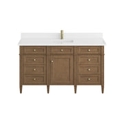 James Martin Brittany 60" Single Vanity in Pecan with 3cm Countertop