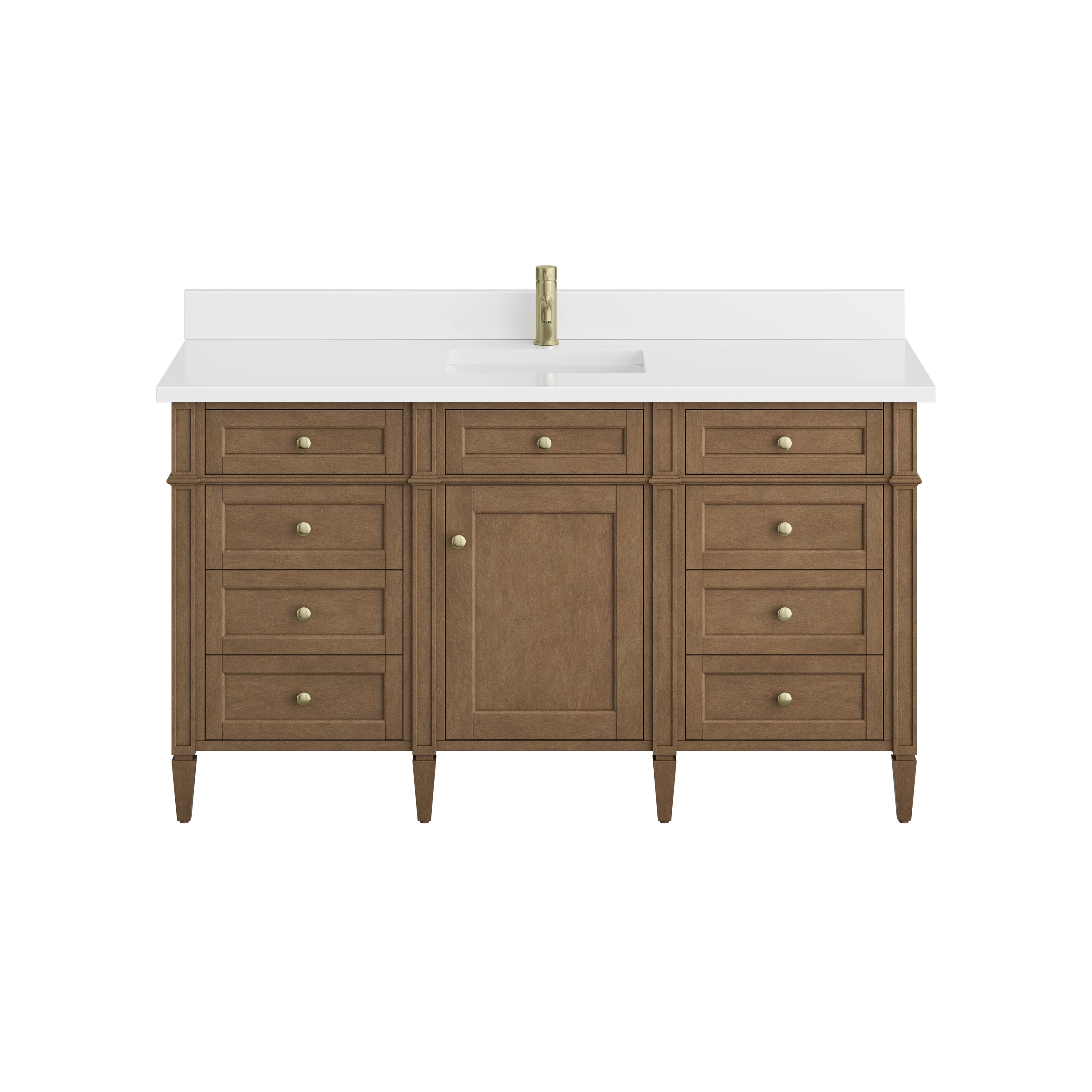 James Martin Brittany 60" Single Vanity in Pecan with 3cm Countertop