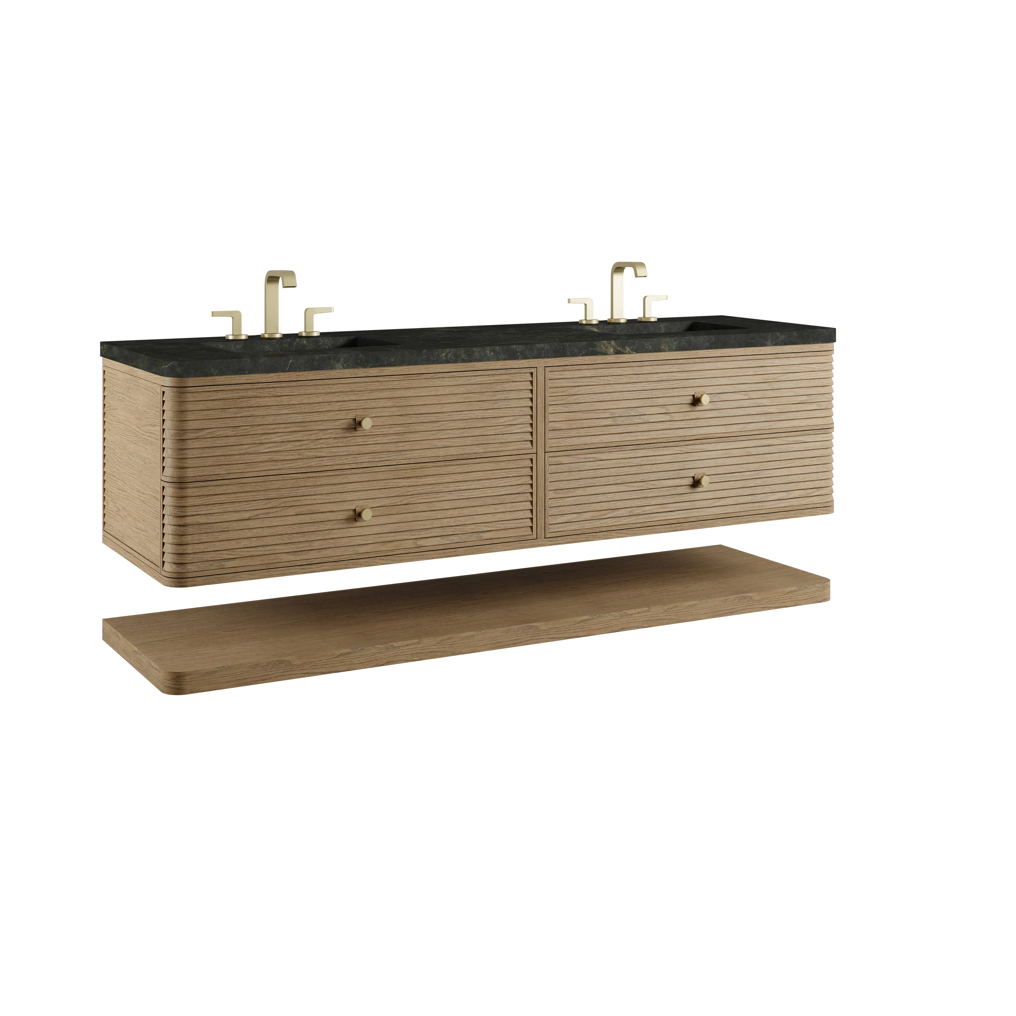 James Martin Allamari 72" Double Vanity in Dune Mist with 3cm Countertop