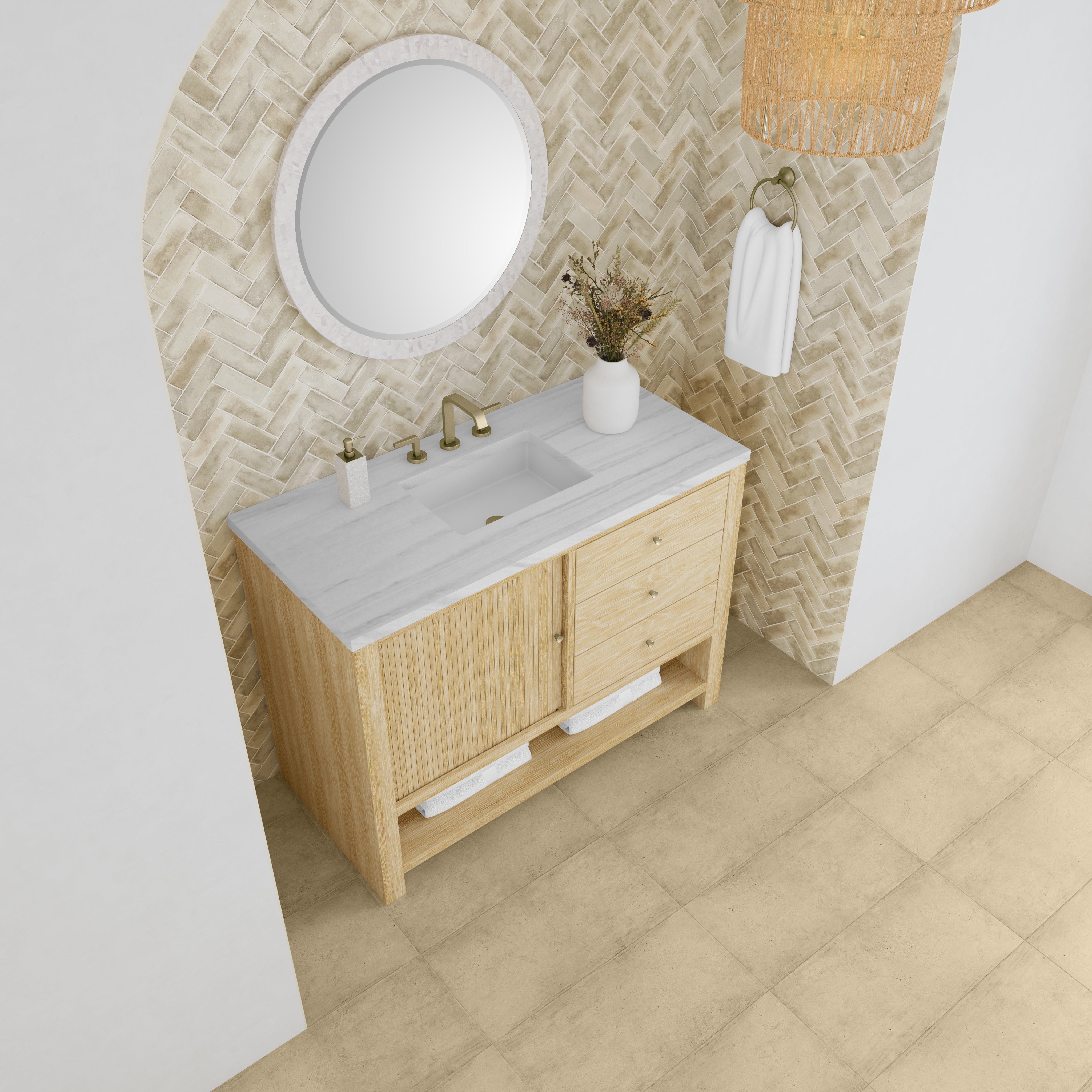 James Martin Marigot 48" Single Vanity in Sunwashed Oak with 3cm Countertop