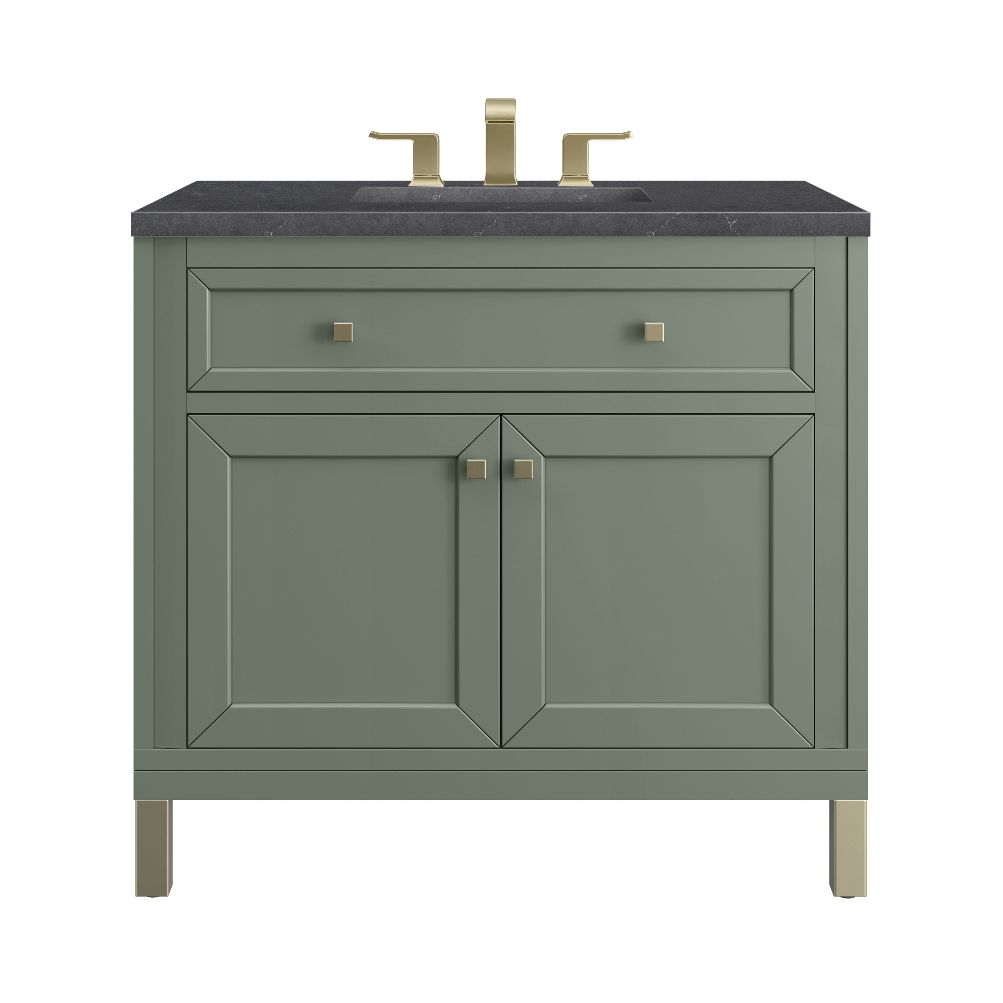 James Martin Chicago 36" Single Vanity in Smokey Celadon with 3cm Countertop