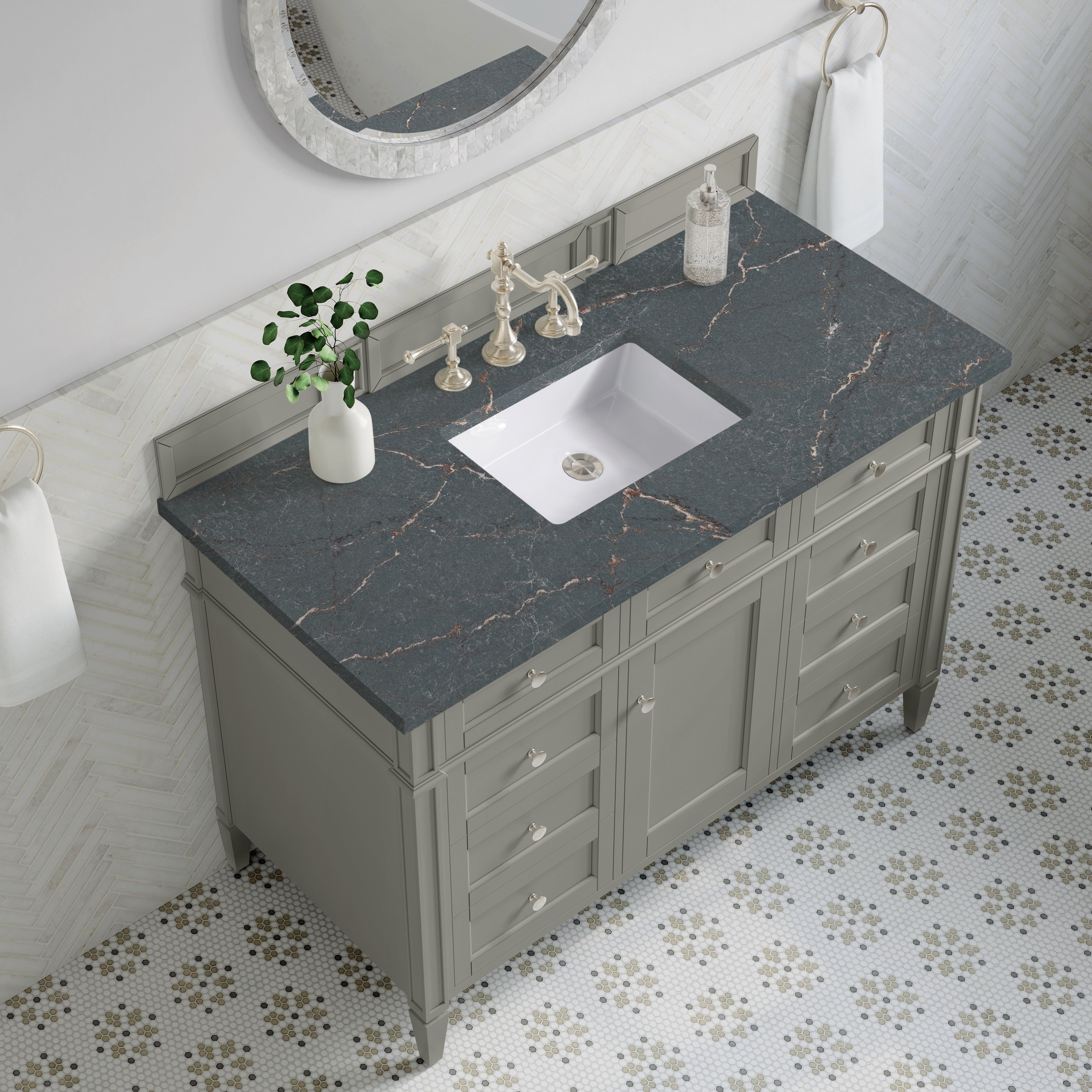 James Martin Brittany 48" Single Vanity in Urban Gray with 3cm Countertop