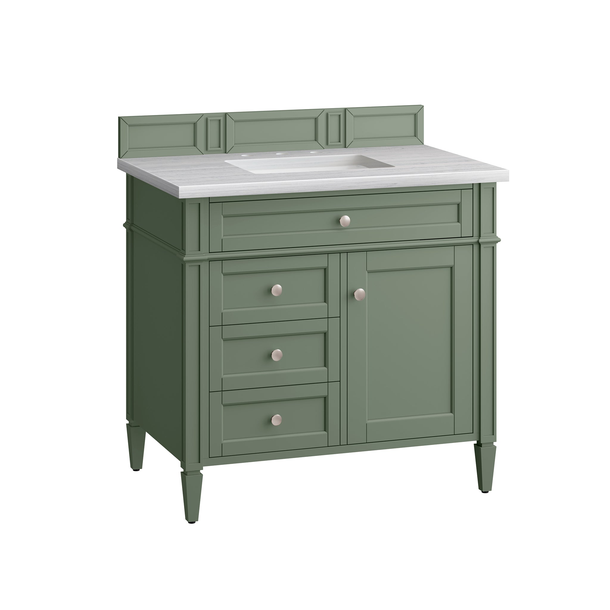 James Martin Brittany 36" Single Vanity in Smokey Celadon with 3cm Countertop