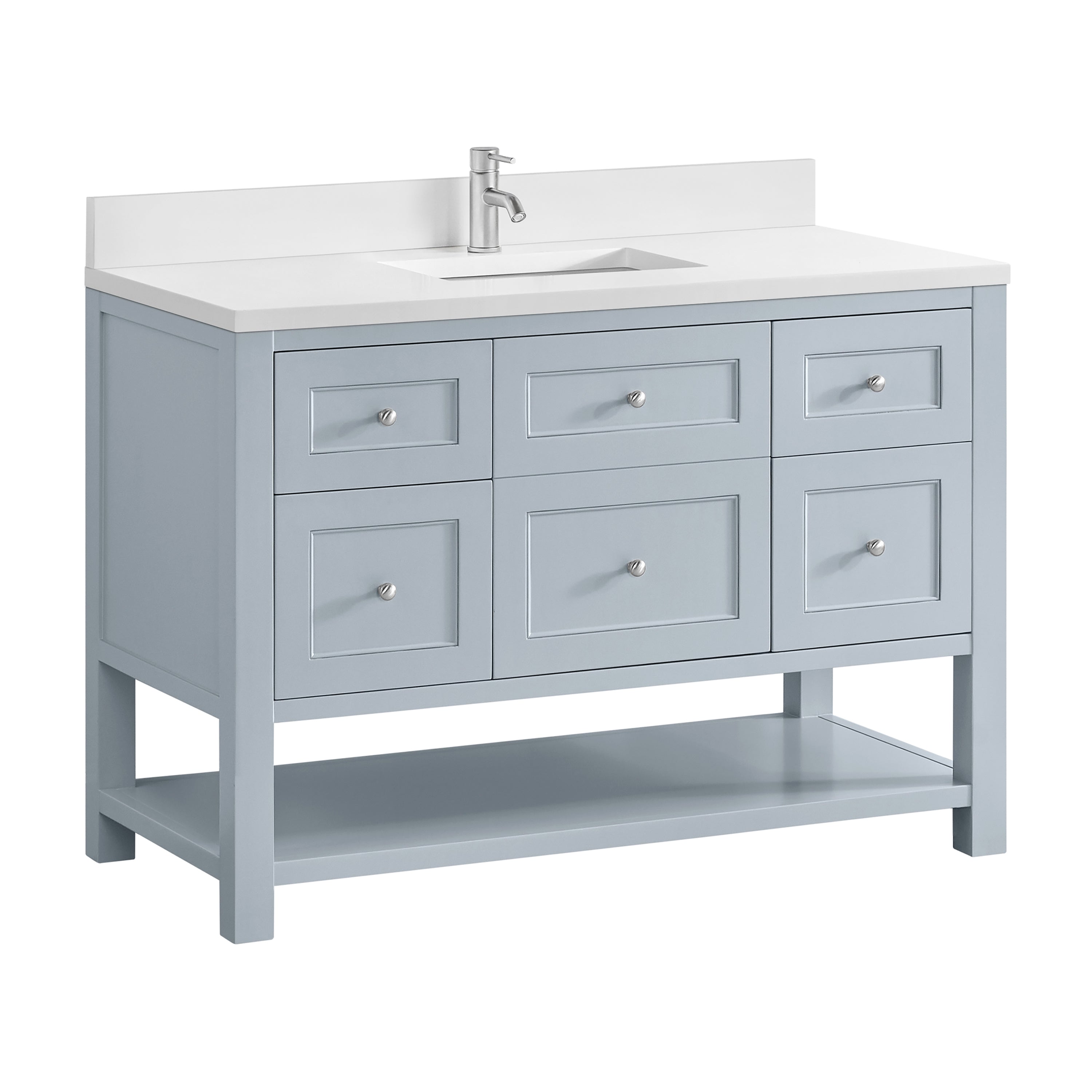James Martin Breckenridge 48" Single Vanity in Serenity Blue with 3cm Countertop
