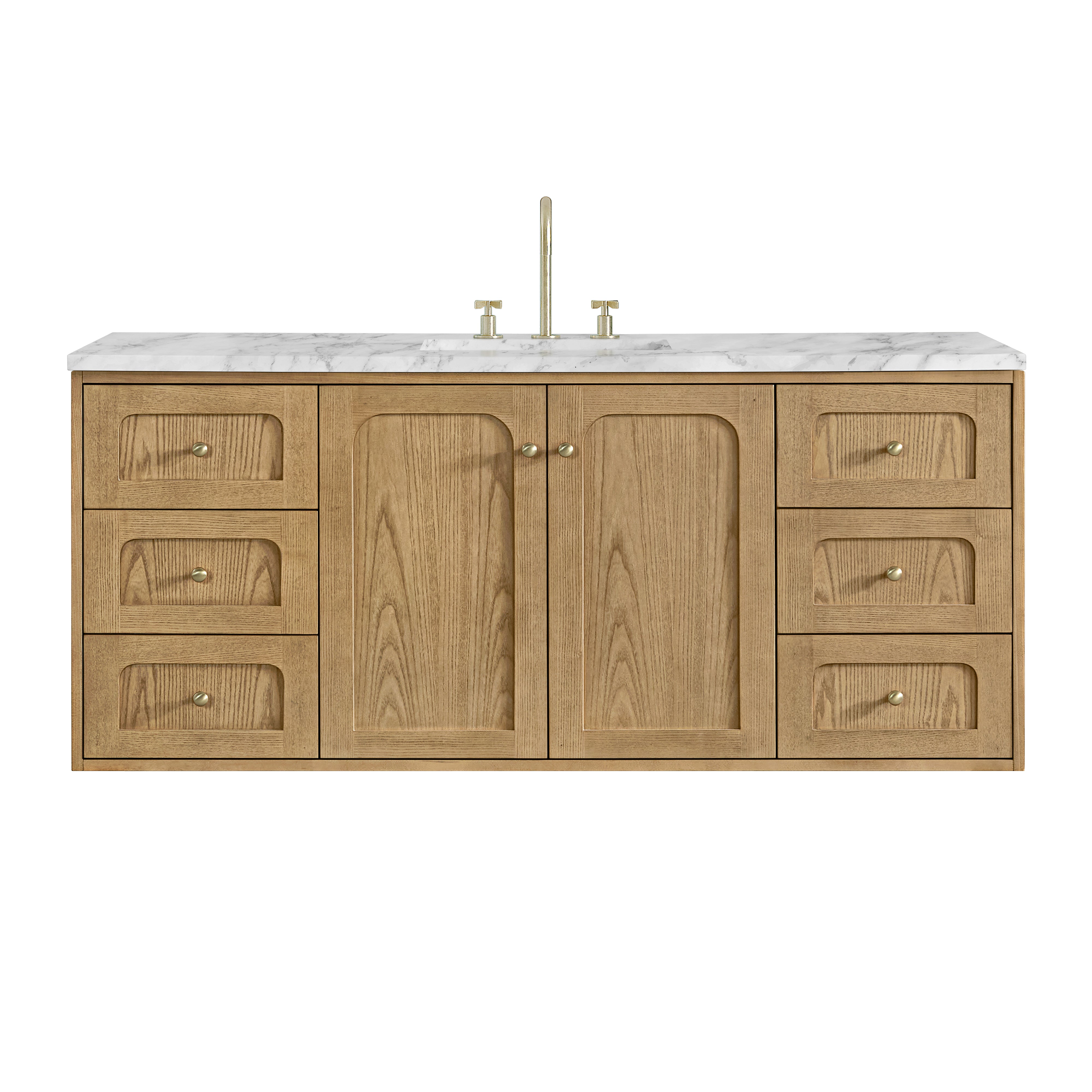 James Martin Laurent 60" Single Vanity in Light Natural Oak with 3cm Countertop