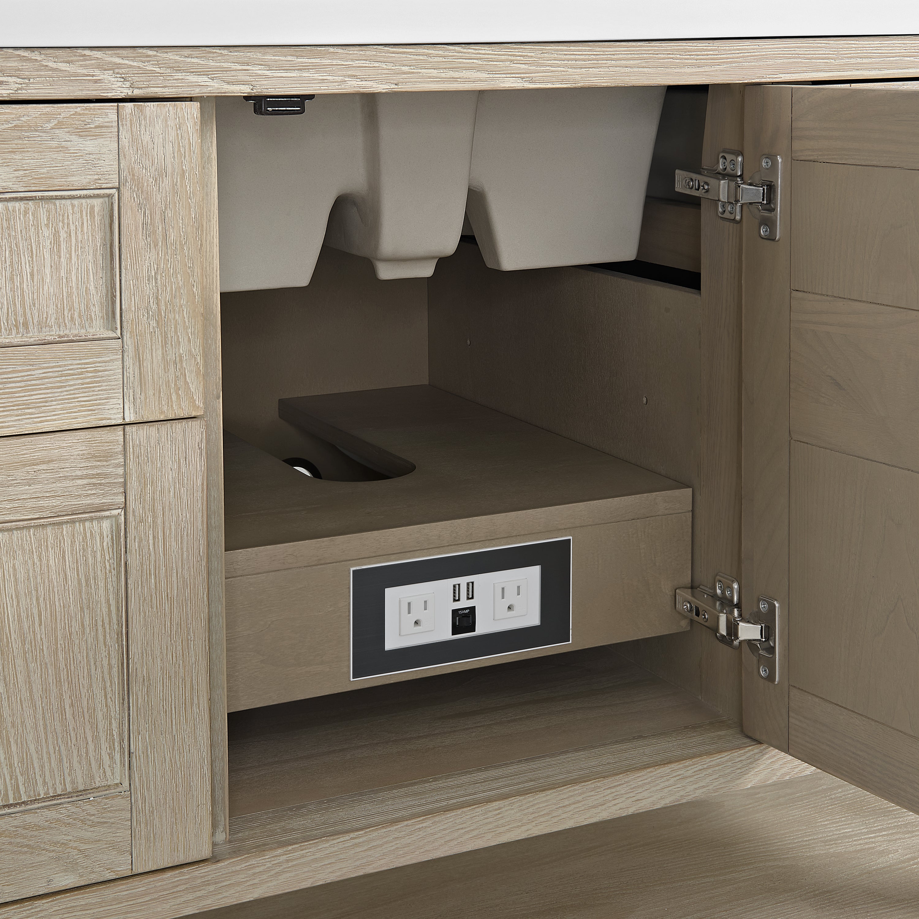 James Martin Breckenridge 48" Single Vanity in Whitewashed Oak with 3cm Countertop
