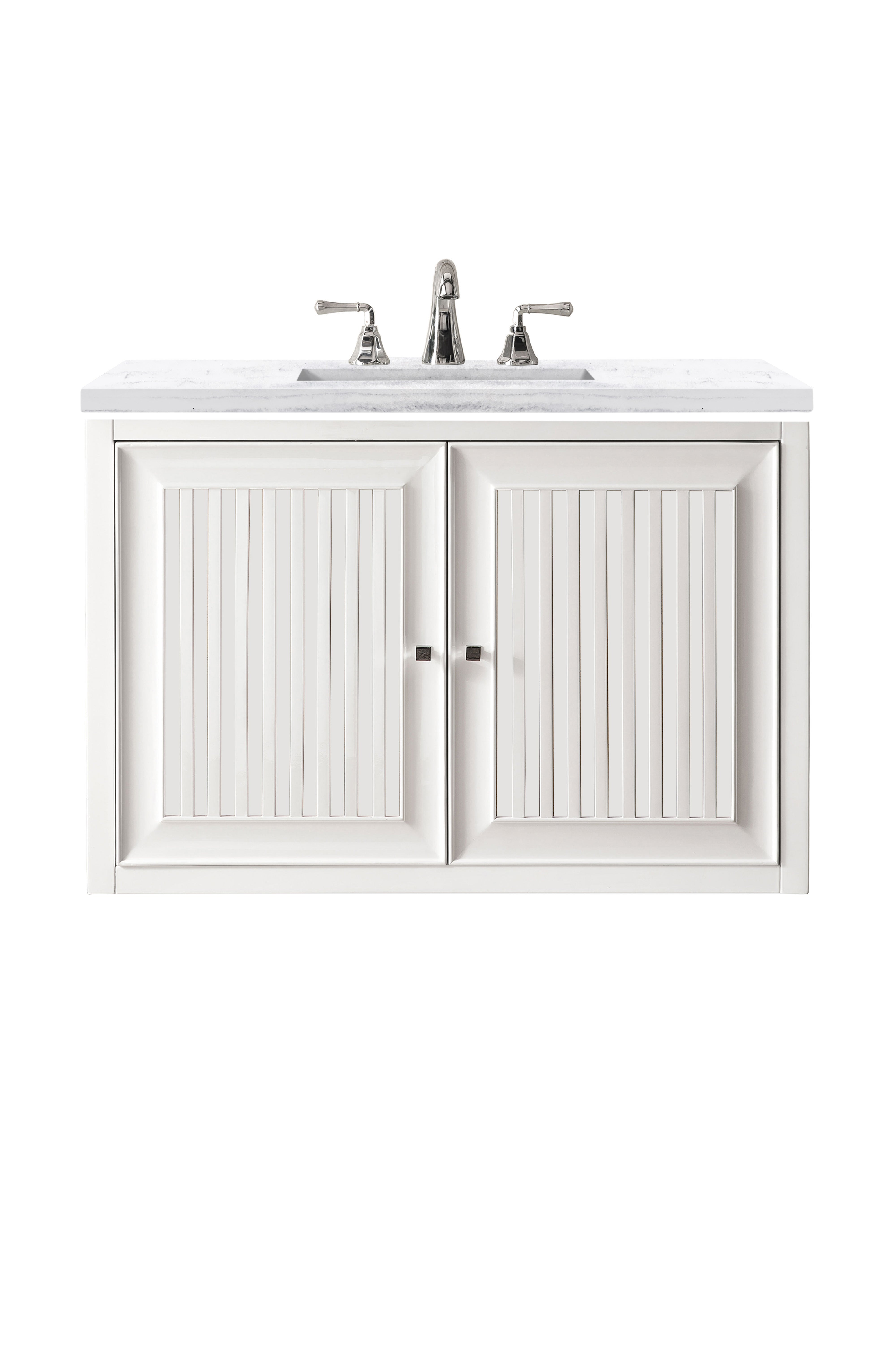 James Martin Athens 30" Single Vanity in Glossy White with 3cm Countertop