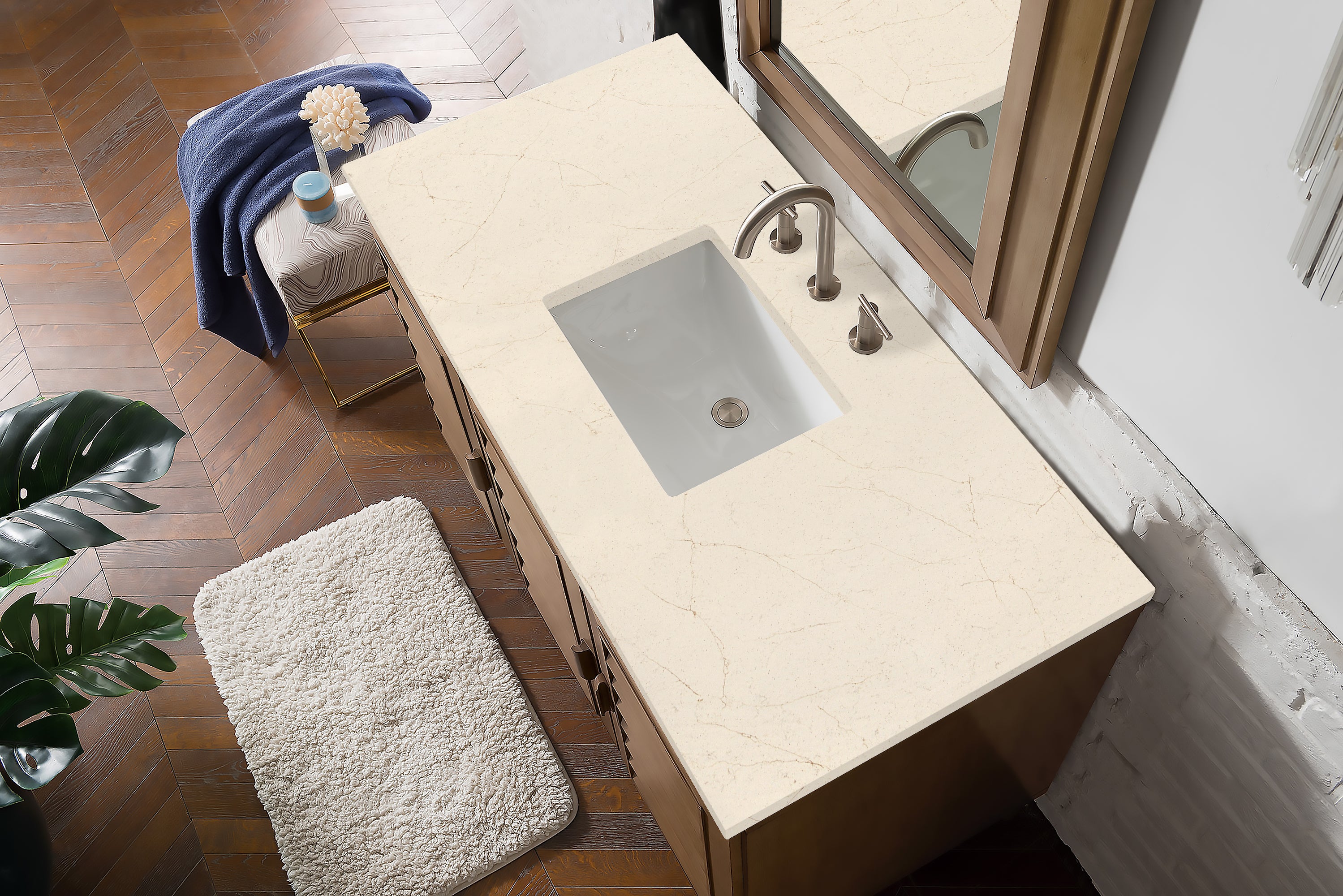 James Martin Portland 48" Single Vanity in Whitewashed Walnut with 3cm Countertop