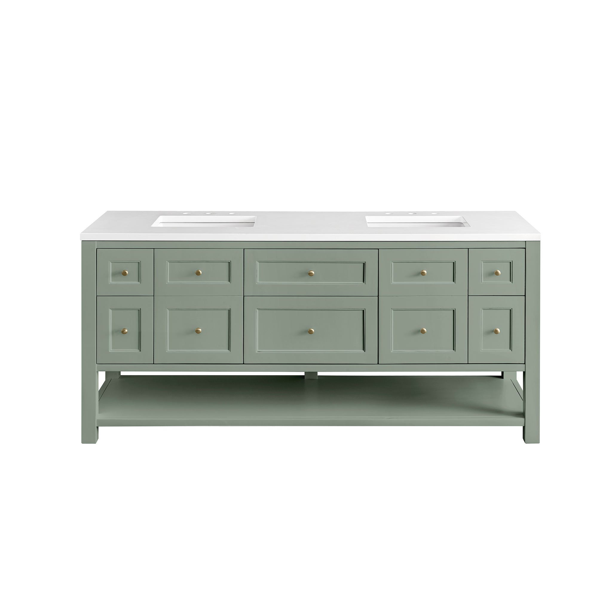 James Martin Breckenridge 72" Double Vanity in Smokey Celadon with 3cm Countertop