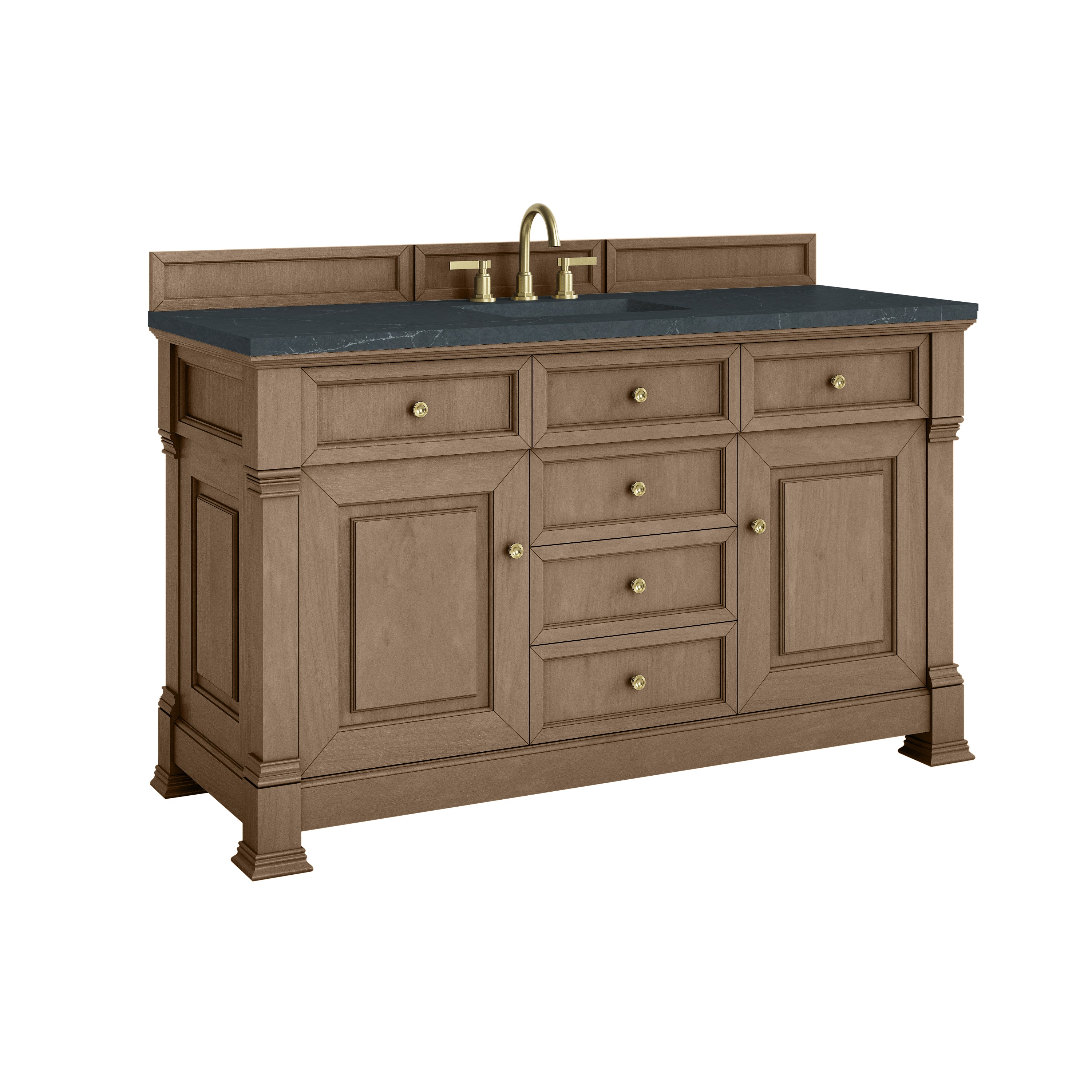 James Martin Brookfield 60" Single Vanity in Pecan with 3cm Countertop