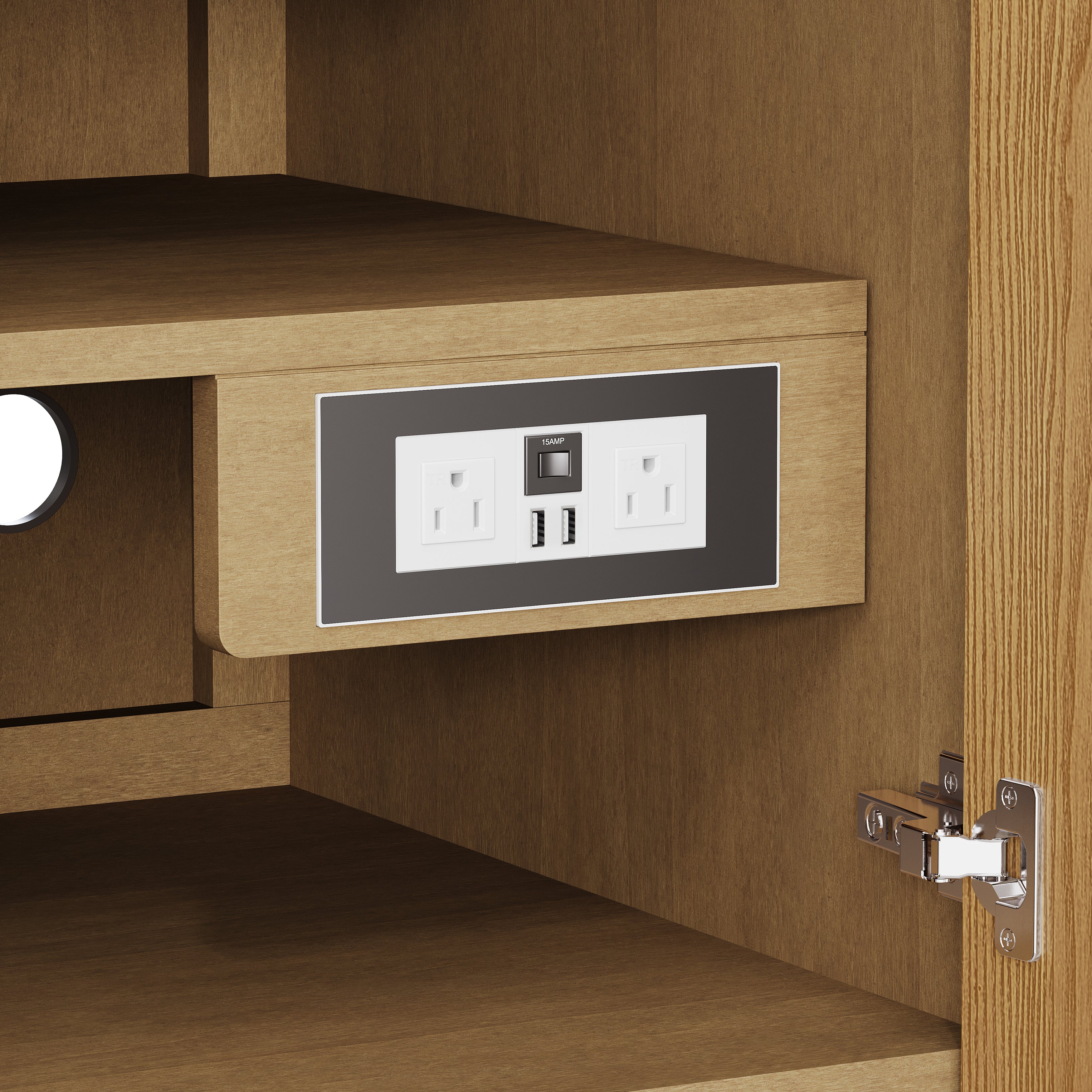 James Martin Hudson 60" Double Vanity in Light Natural Oak with 3cm Countertop and FreePower Wireless Charger