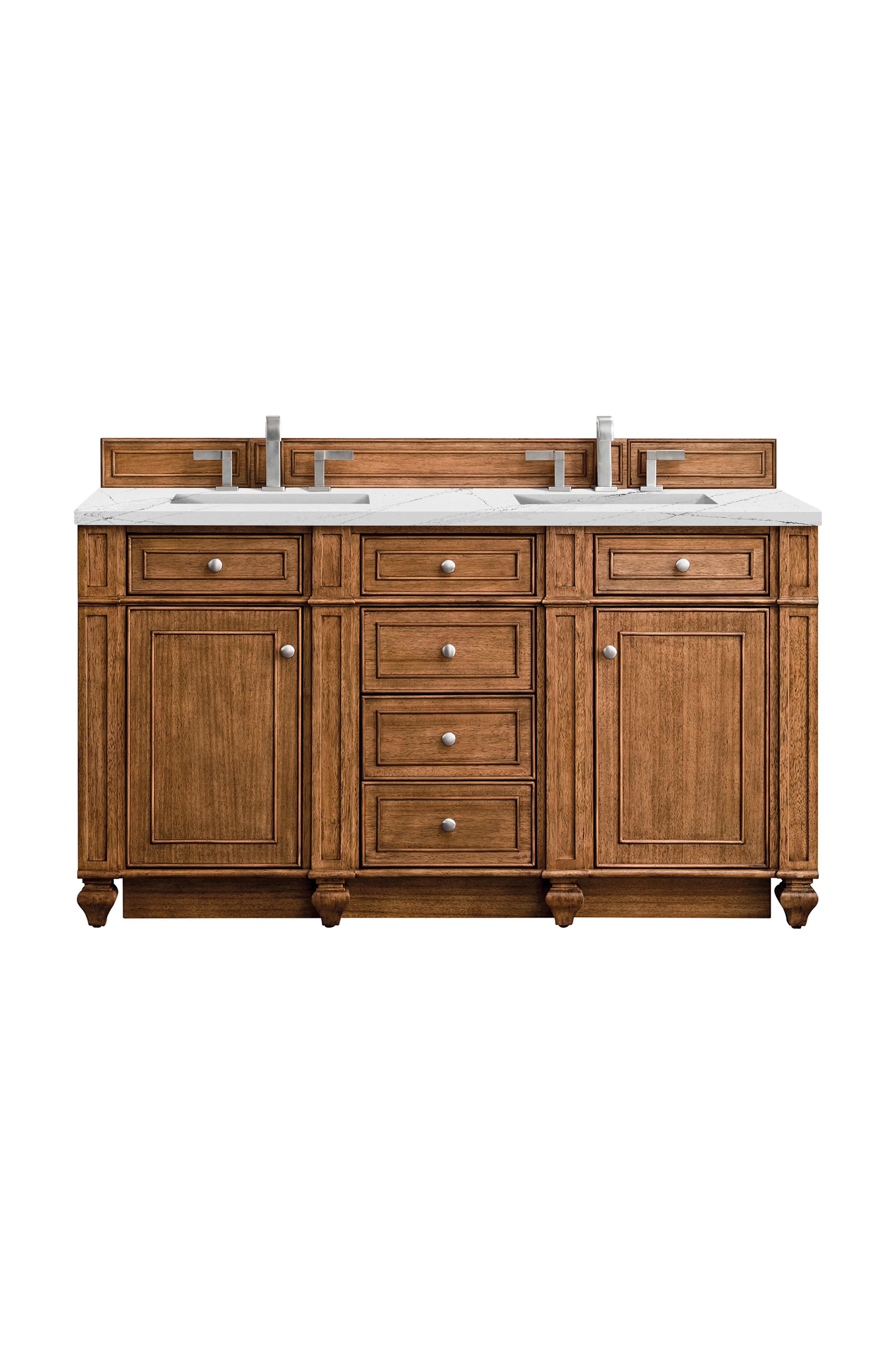 James Martin Bristol 60" Double Vanity in Saddle Brown with 3cm Countertop