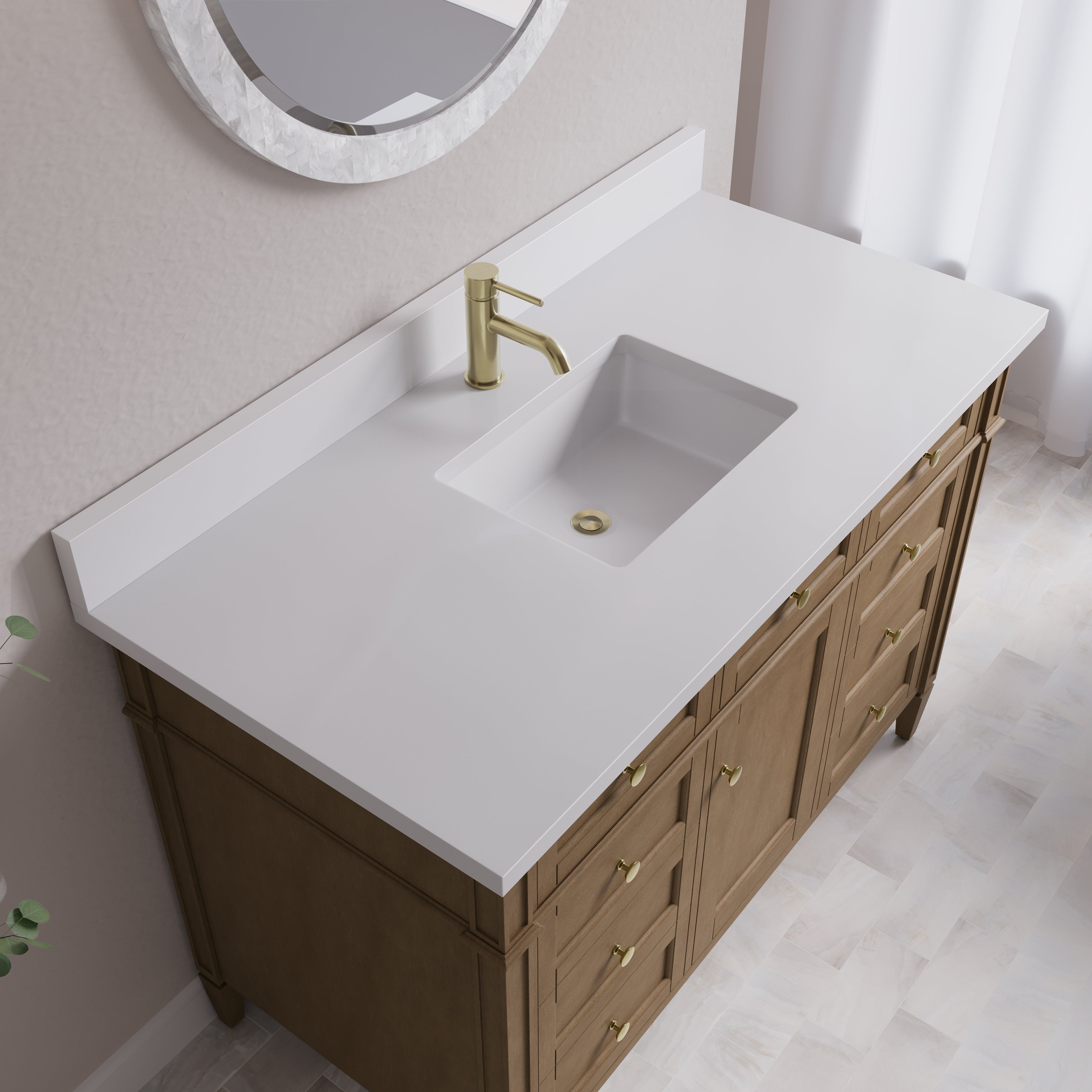James Martin Brittany 48" Single Vanity in Pecan with 3cm Countertop