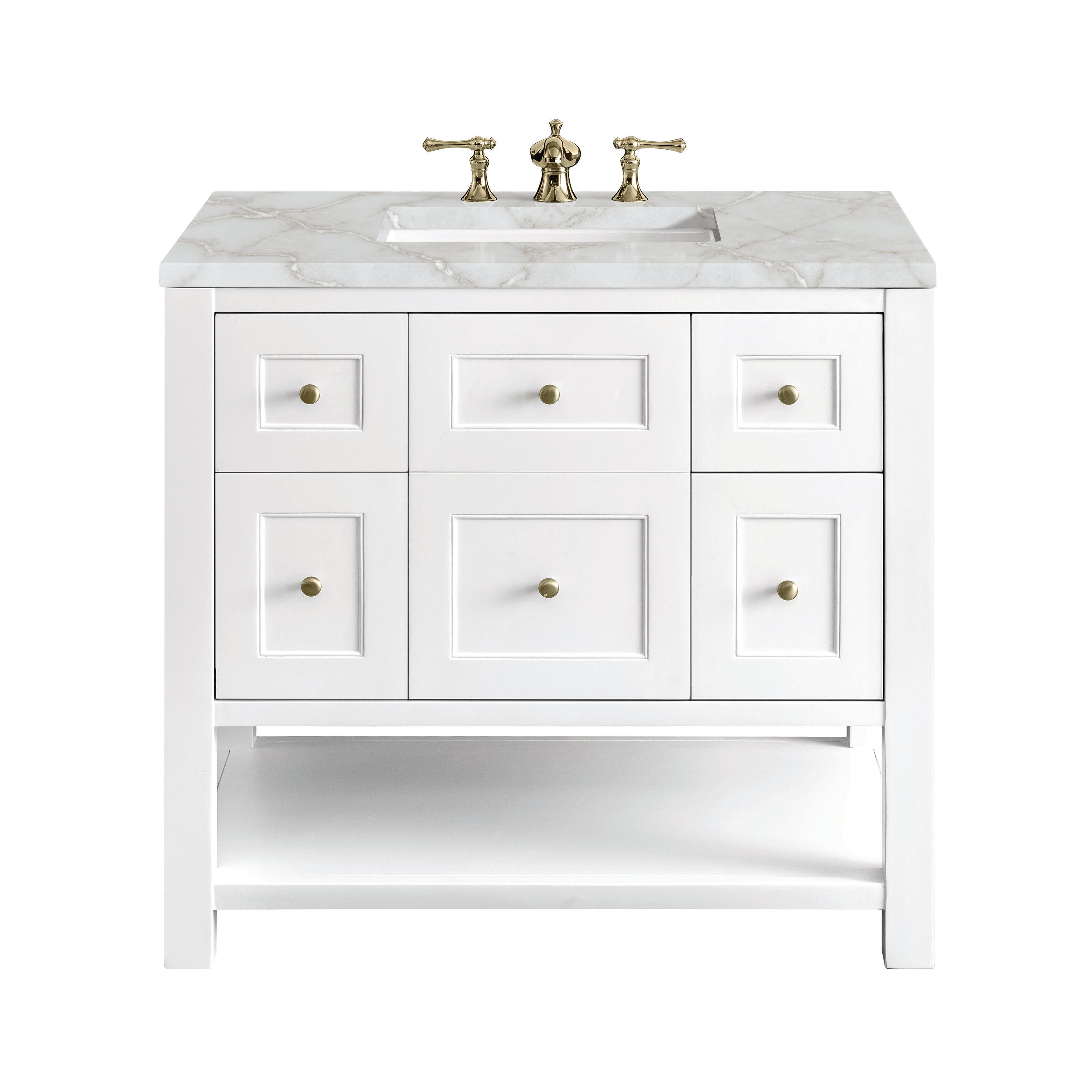 James Martin Breckenridge 36" Single Vanity in Bright White with 3cm Countertop