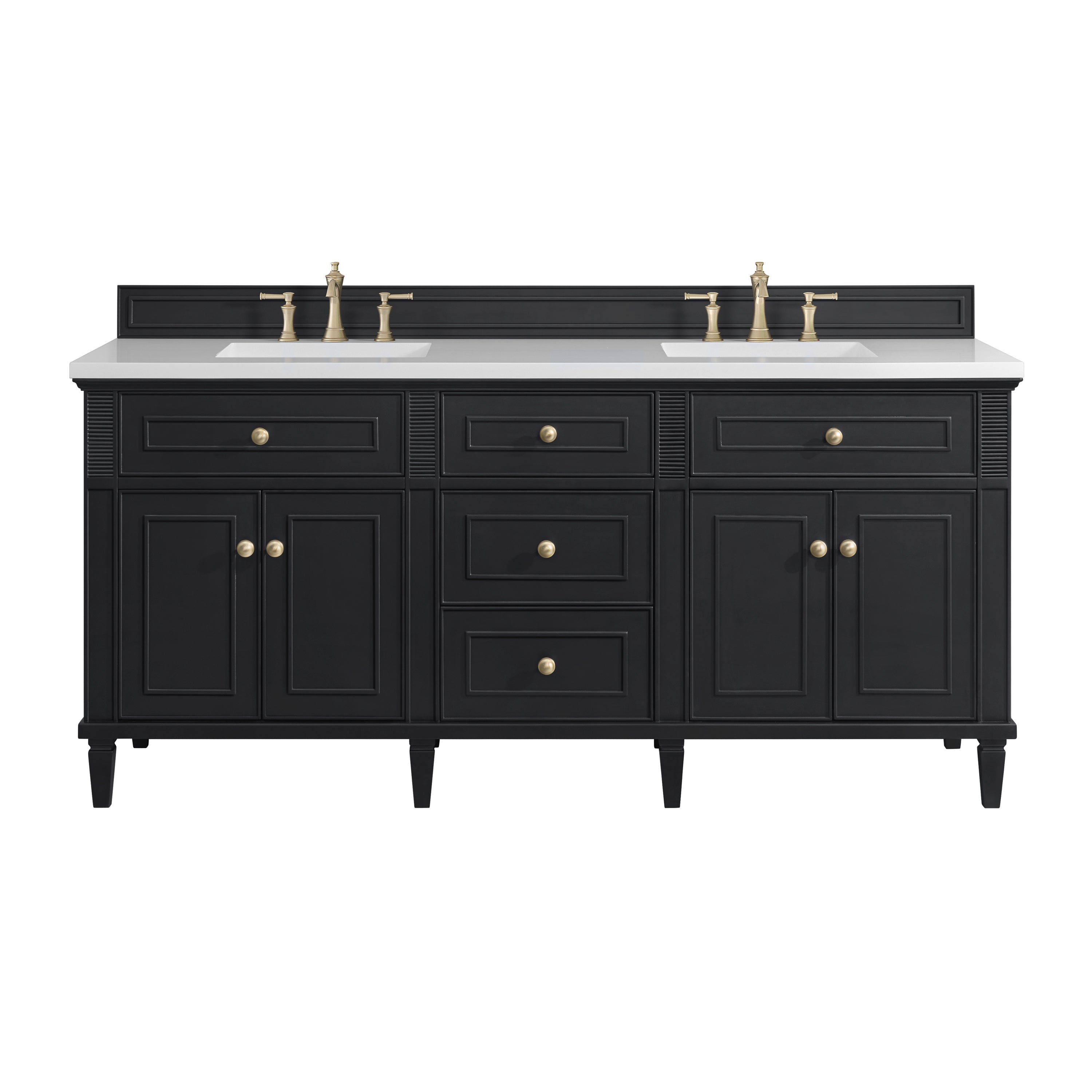 James Martin Lorelai 72" Double Vanity in Black Onyx with 3cm Countertop