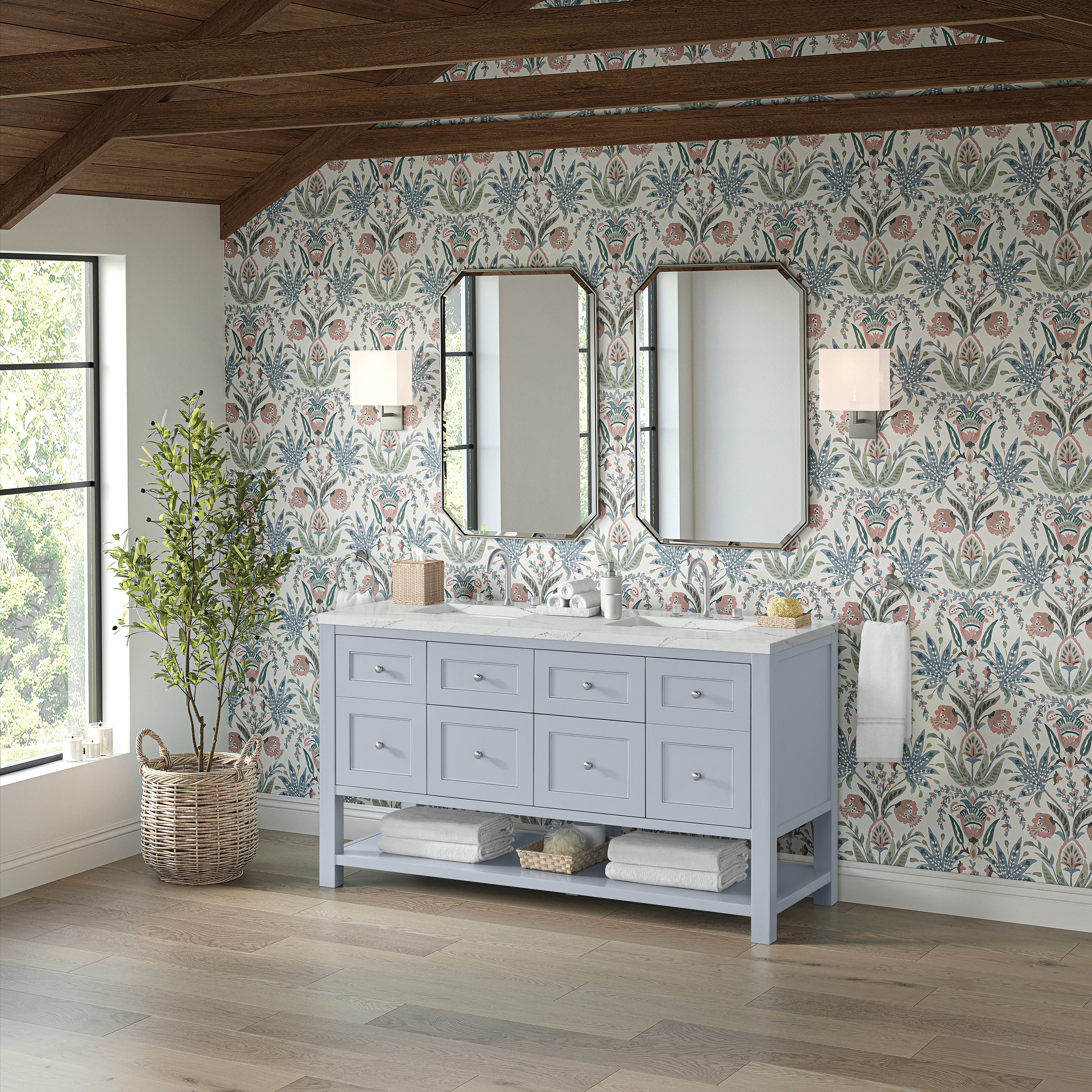 James Martin Breckenridge 60" Double Vanity in Serenity Blue with 3cm Countertop