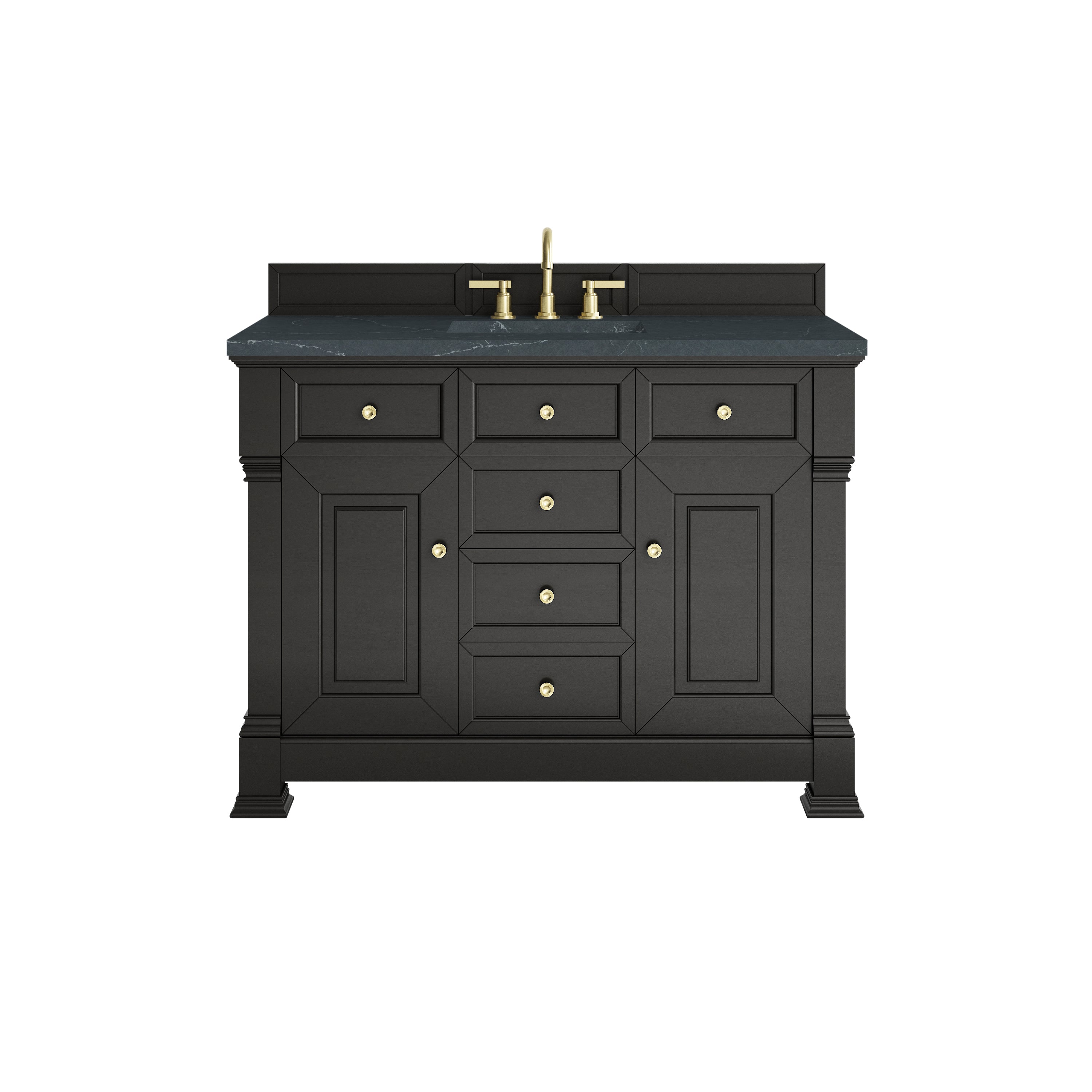 James Martin Brookfield 48" Single Vanity in Black Onyx with 3cm Countertop