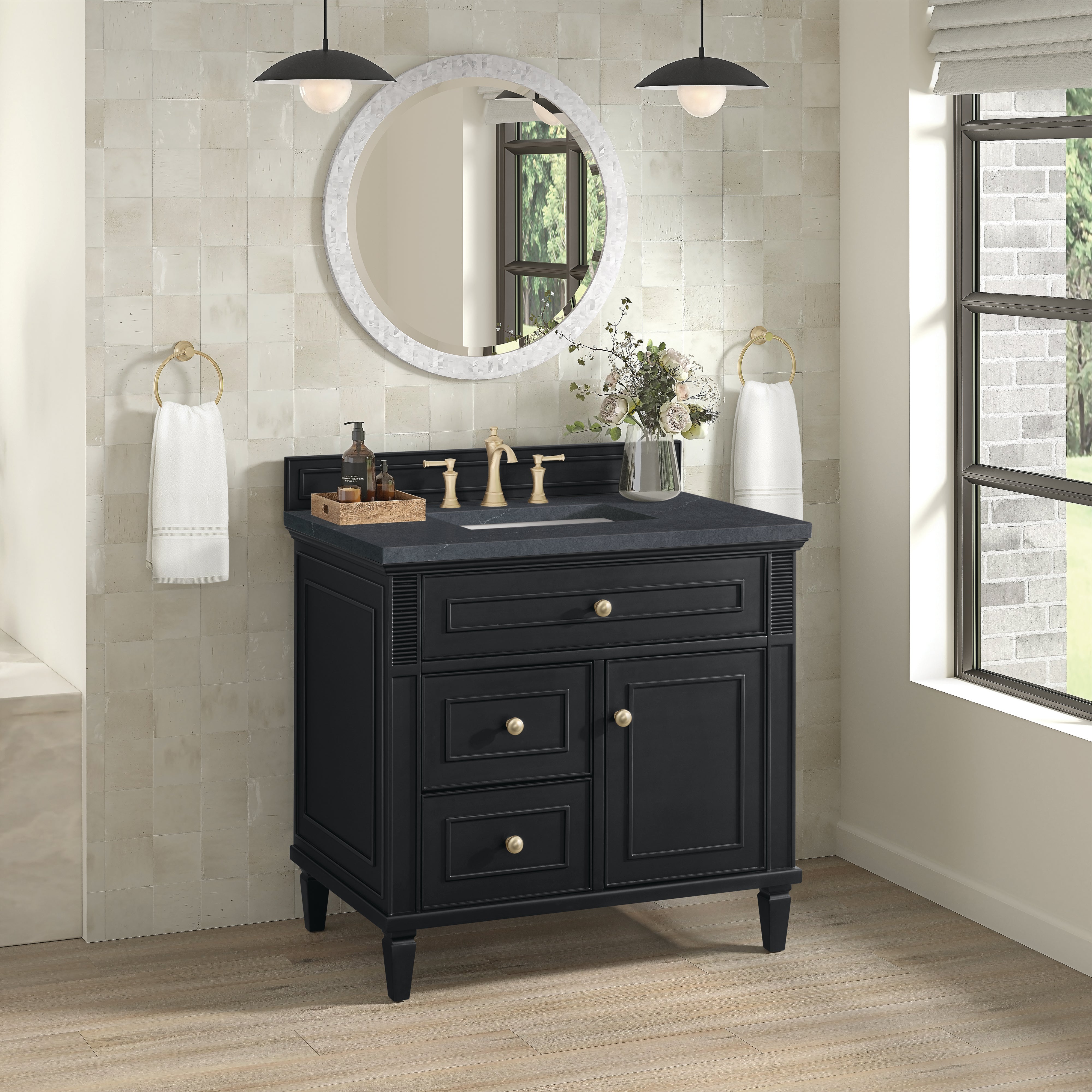 James Martin Lorelai 36" Single Vanity in Black Onyx with 3cm Countertop