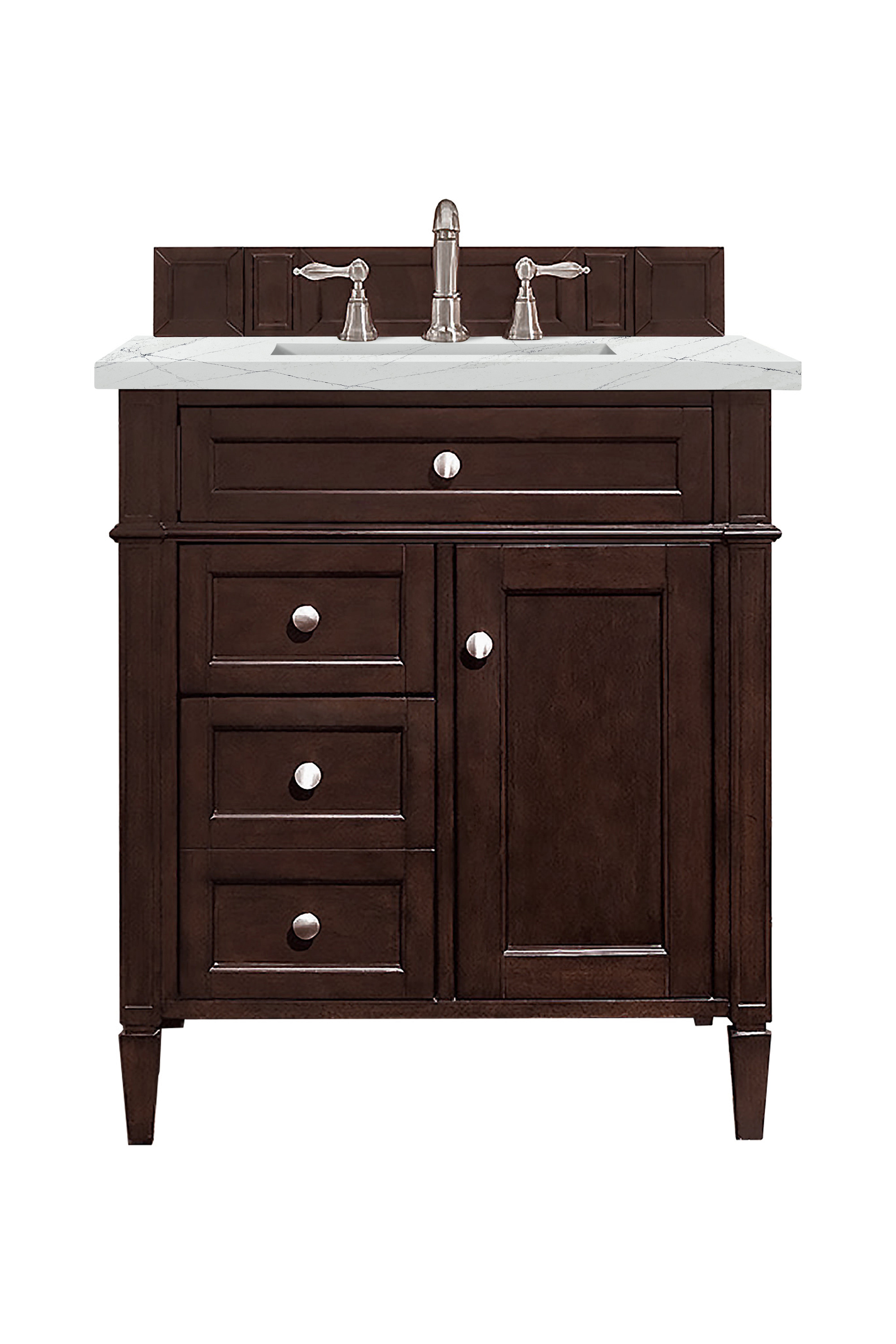 James Martin Brittany 30" Single Vanity in Burnished Mahogany with 3cm Countertop
