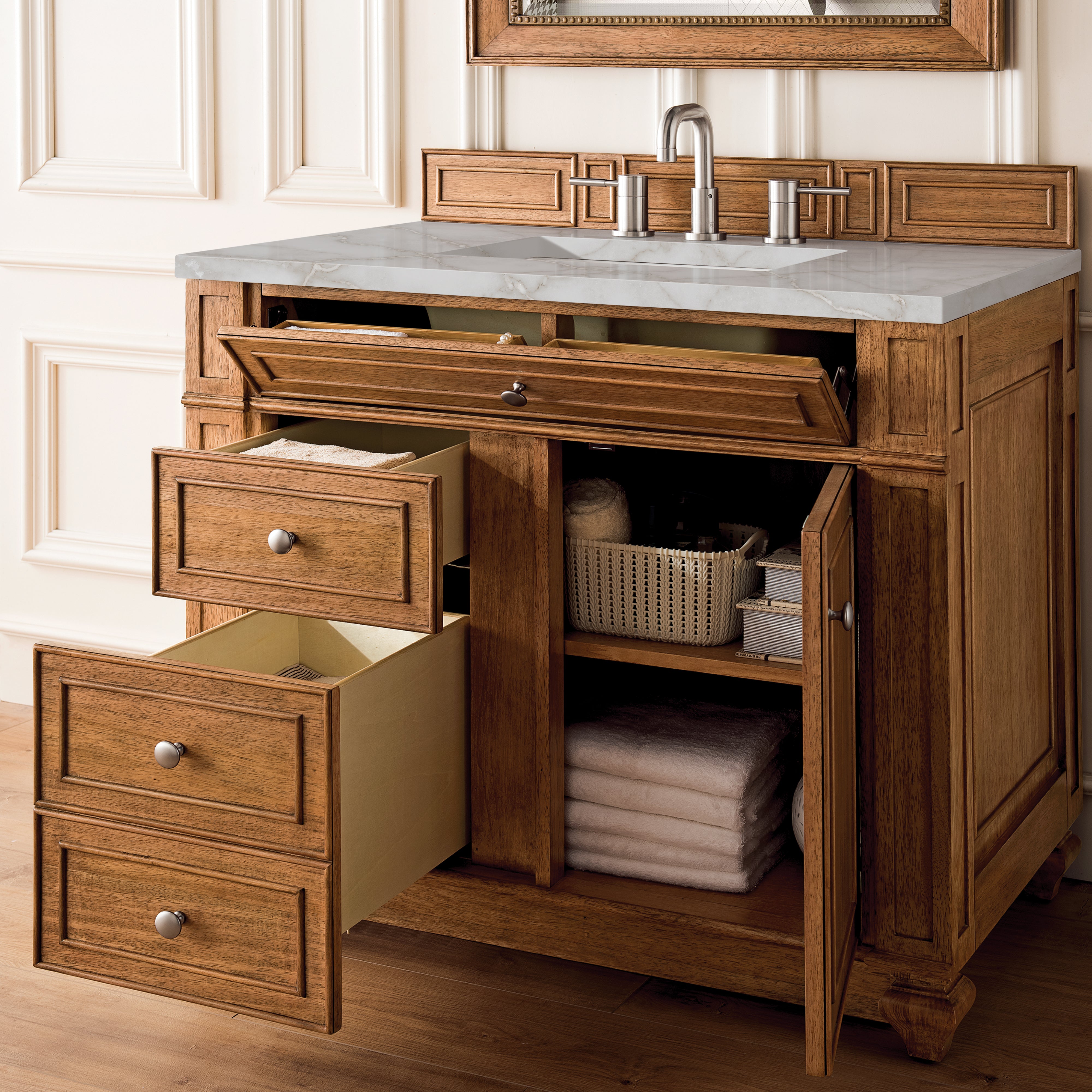 James Martin Bristol 36" Single Vanity in Saddle Brown with 3cm Countertop