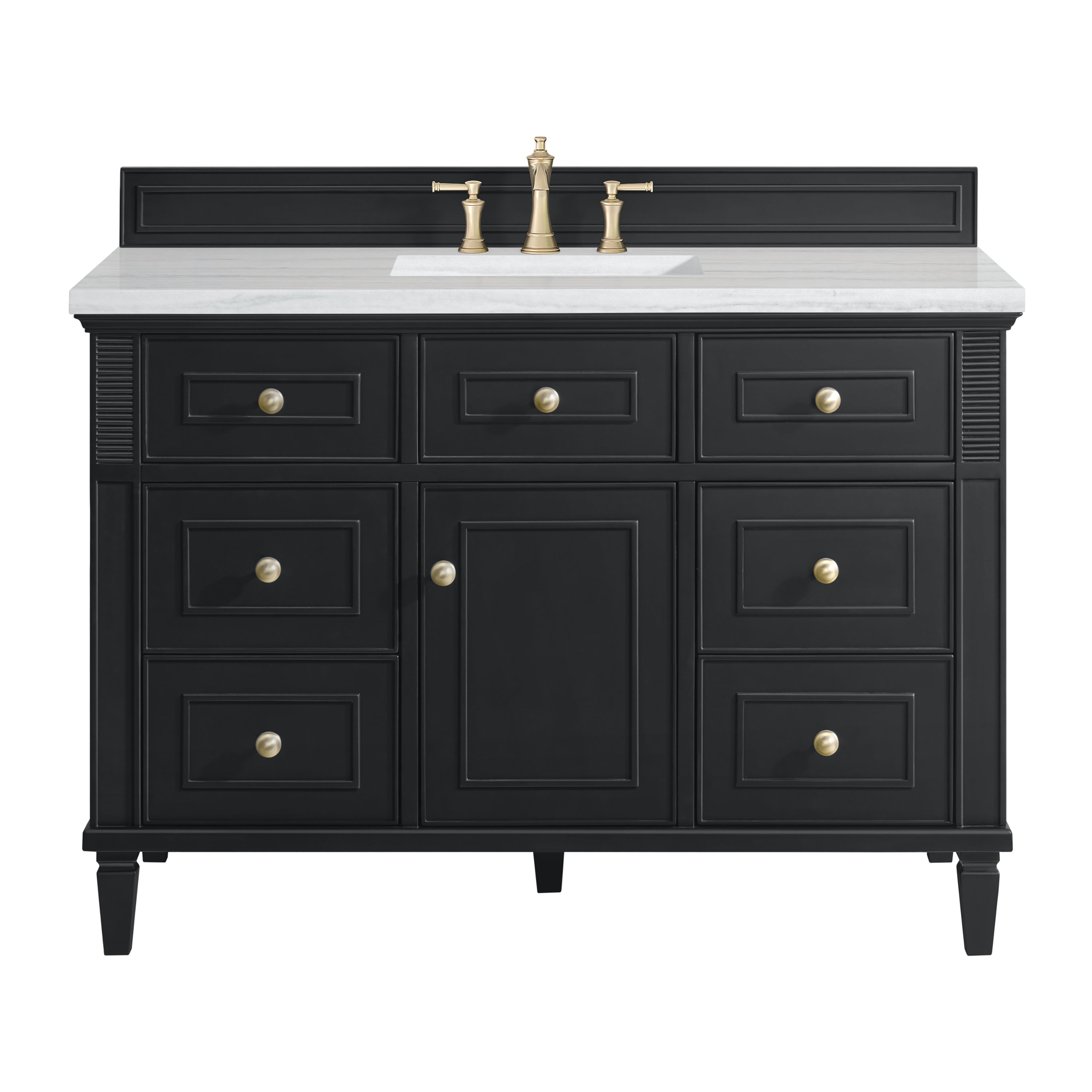 James Martin Lorelai 48" Single Vanity in Black Onyx with 3cm Countertop