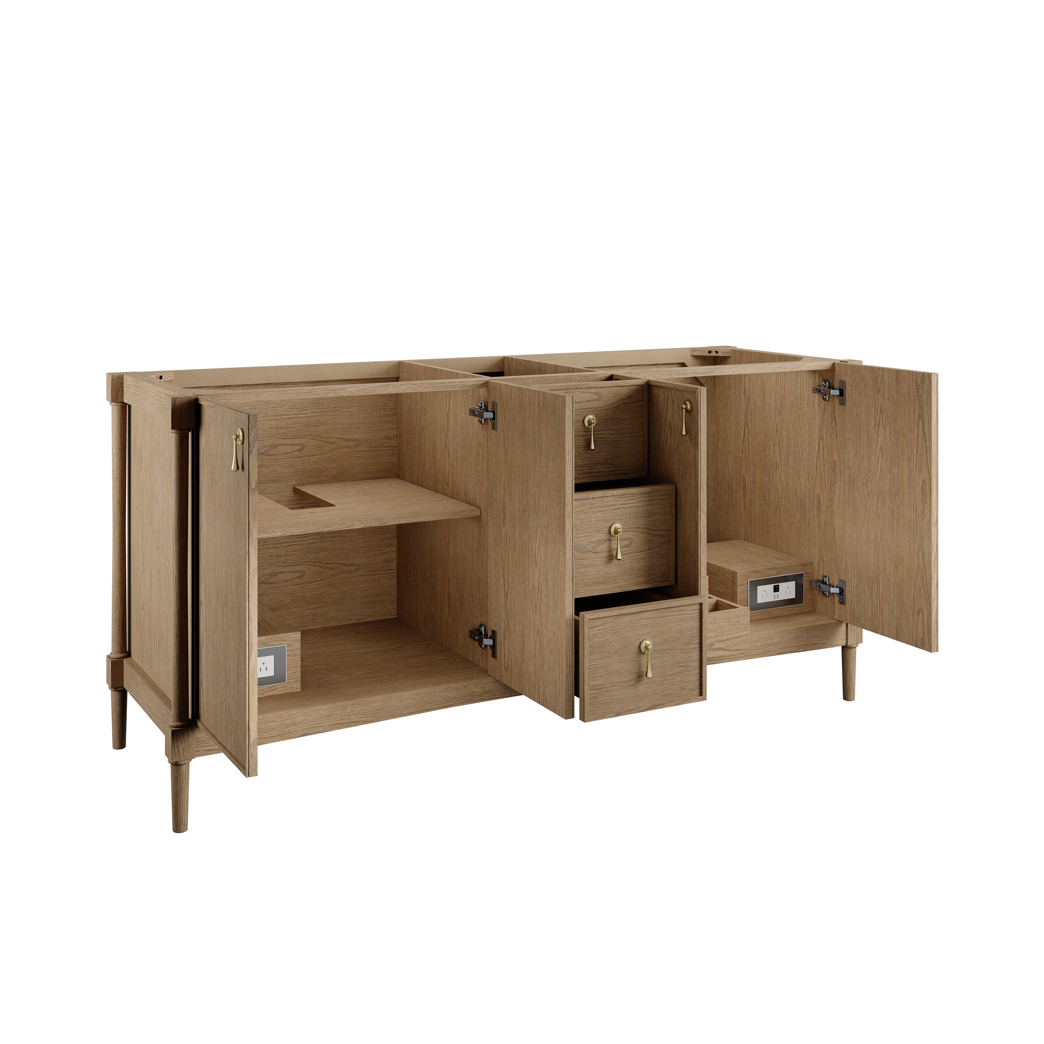 James Martin Kinnsden 72" Double Vanity in Weathered Oak with 3cm Carrara Marble Top