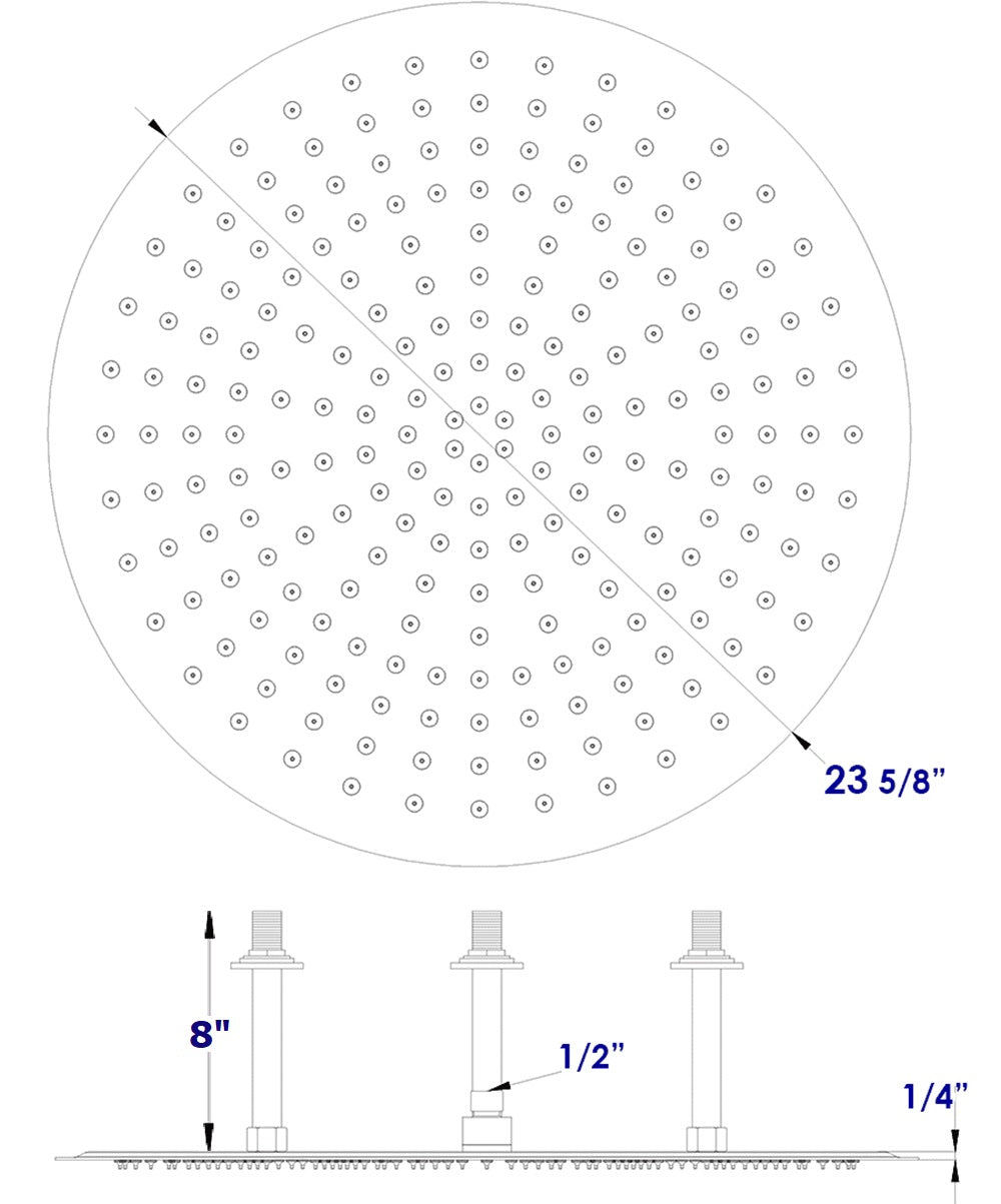ALFI brand RAIN24R 24" Round Ultra Thin Rain Shower Head