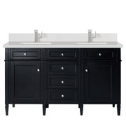 James Martin Brittany 60" Double Vanity in Black Onyx with 3cm Countertop