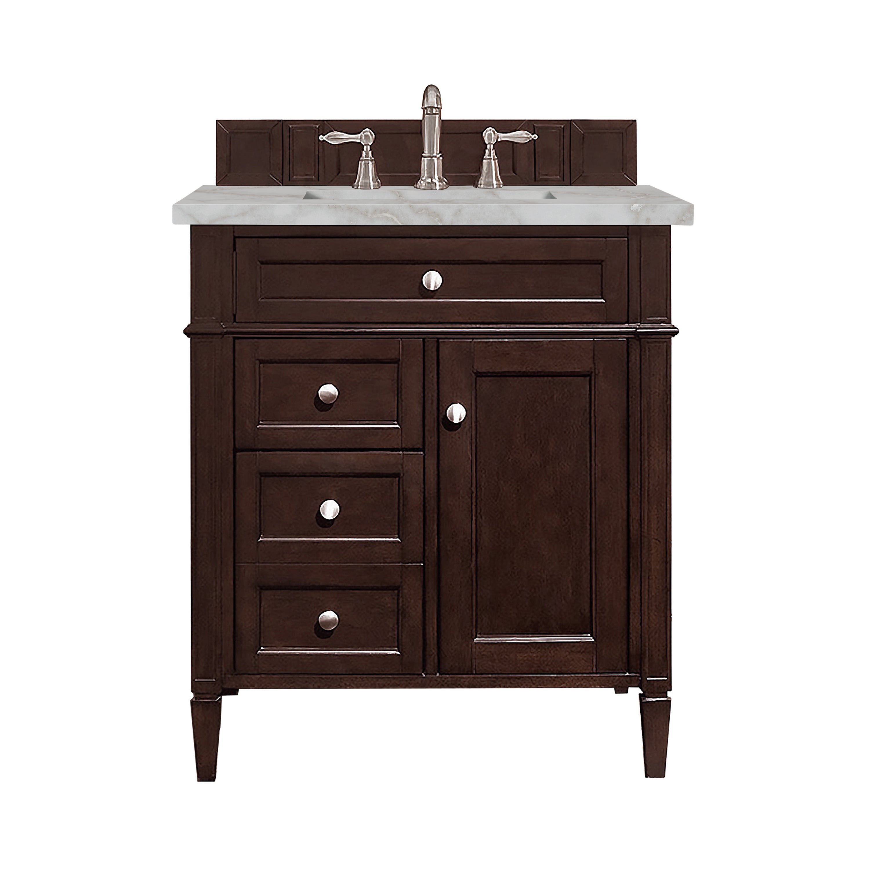 James Martin Brittany 30" Single Vanity in Burnished Mahogany with 3cm Countertop