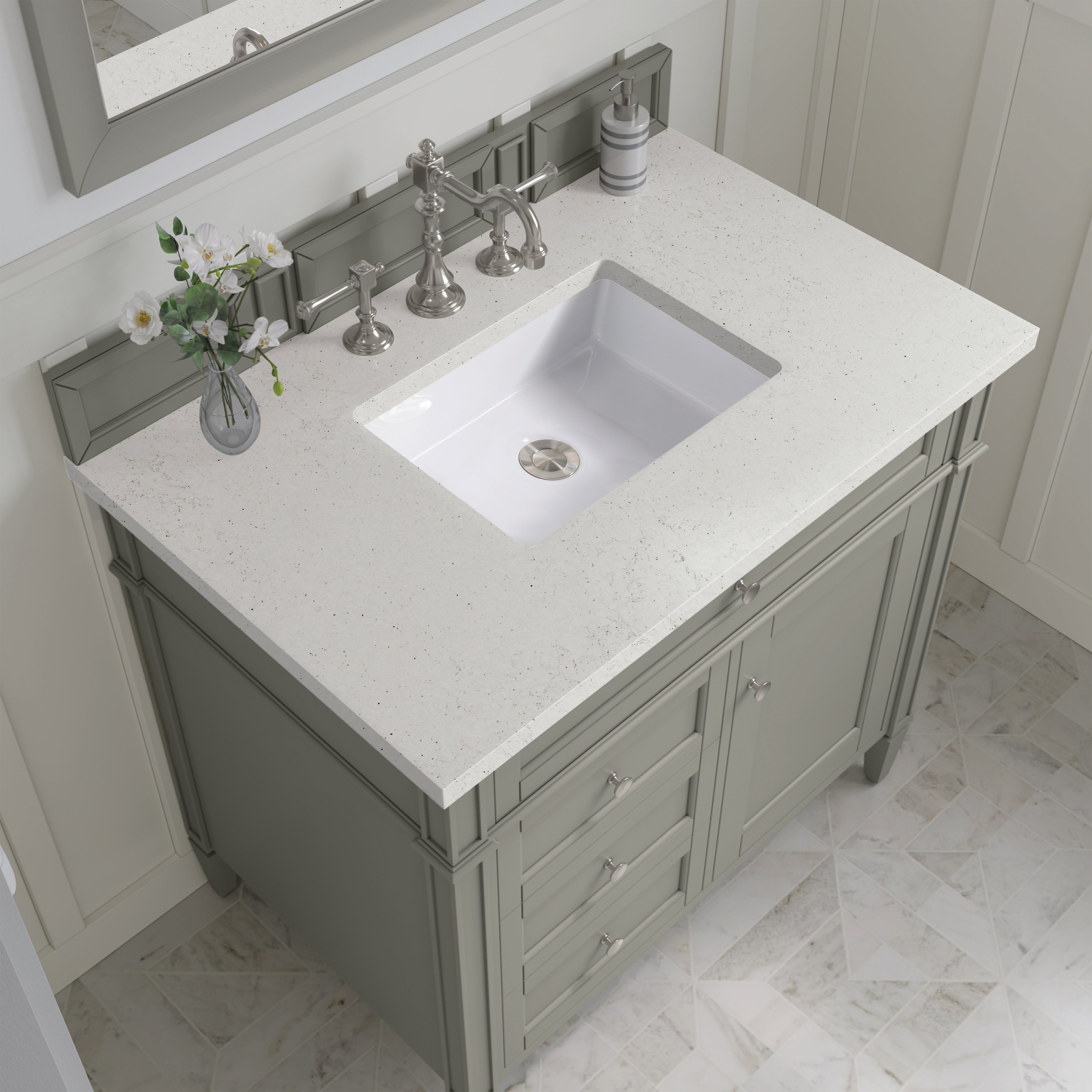 James Martin Brittany 36" Single Vanity in Urban Gray with 3cm Countertop