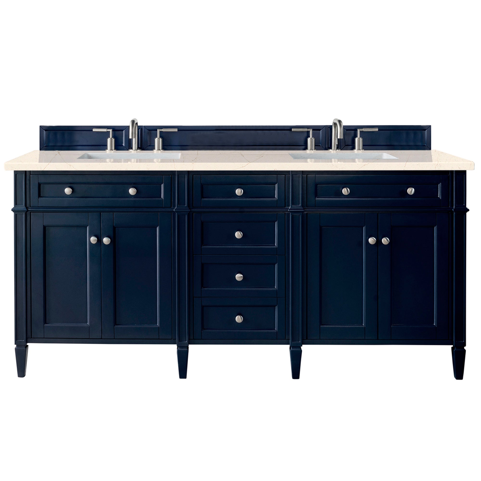James Martin Brittany 72" Double Vanity in Victory Bleu with 3cm Countertop