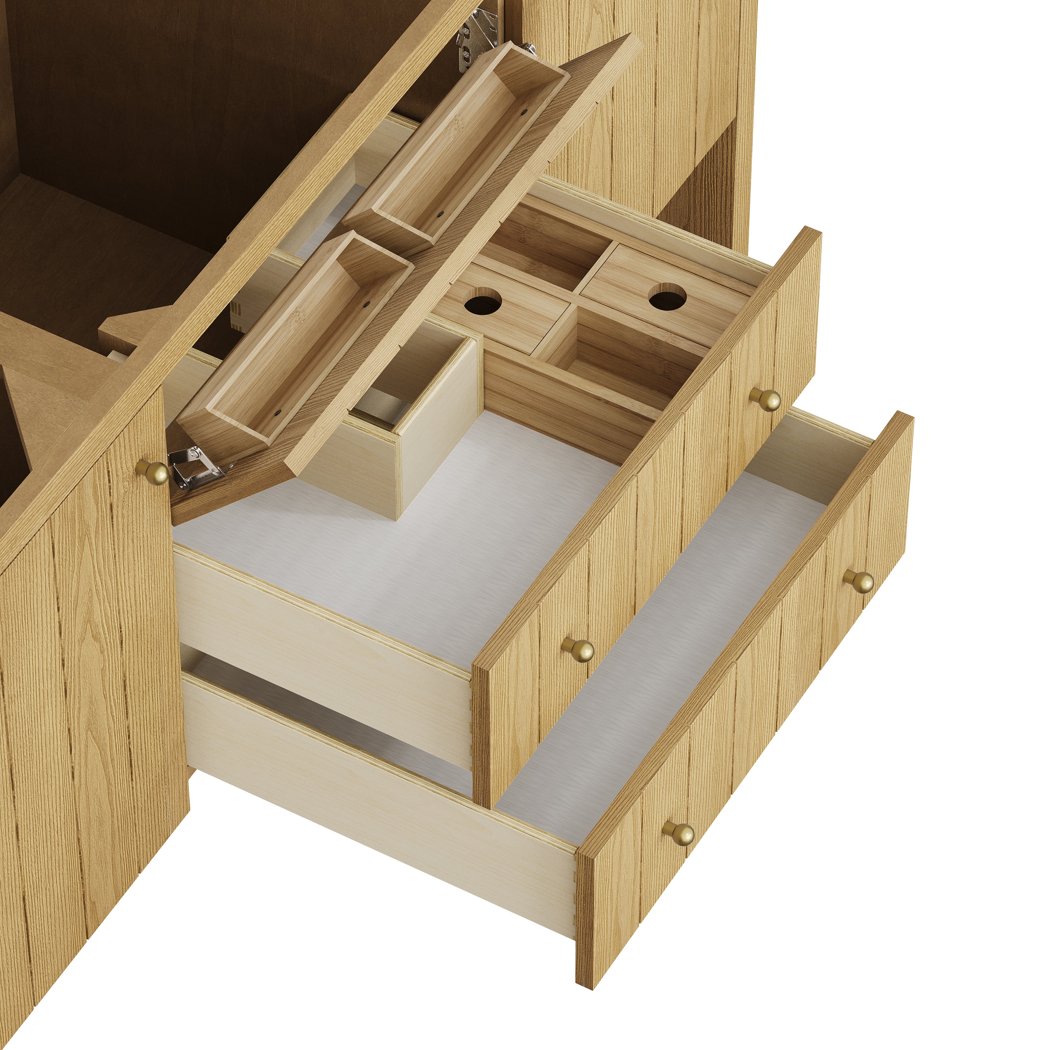 James Martin Hudson 60" Single Vanity in Light Natural Oak with 3cm Countertop